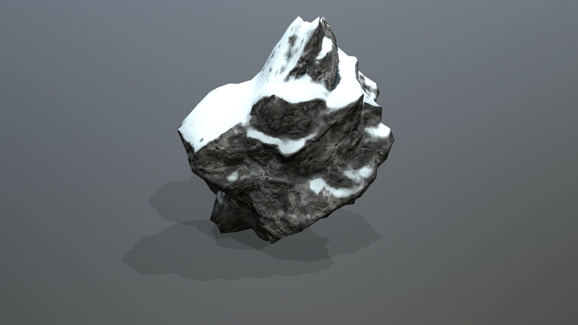 Rock Set with snow Low-poly 3D model_7