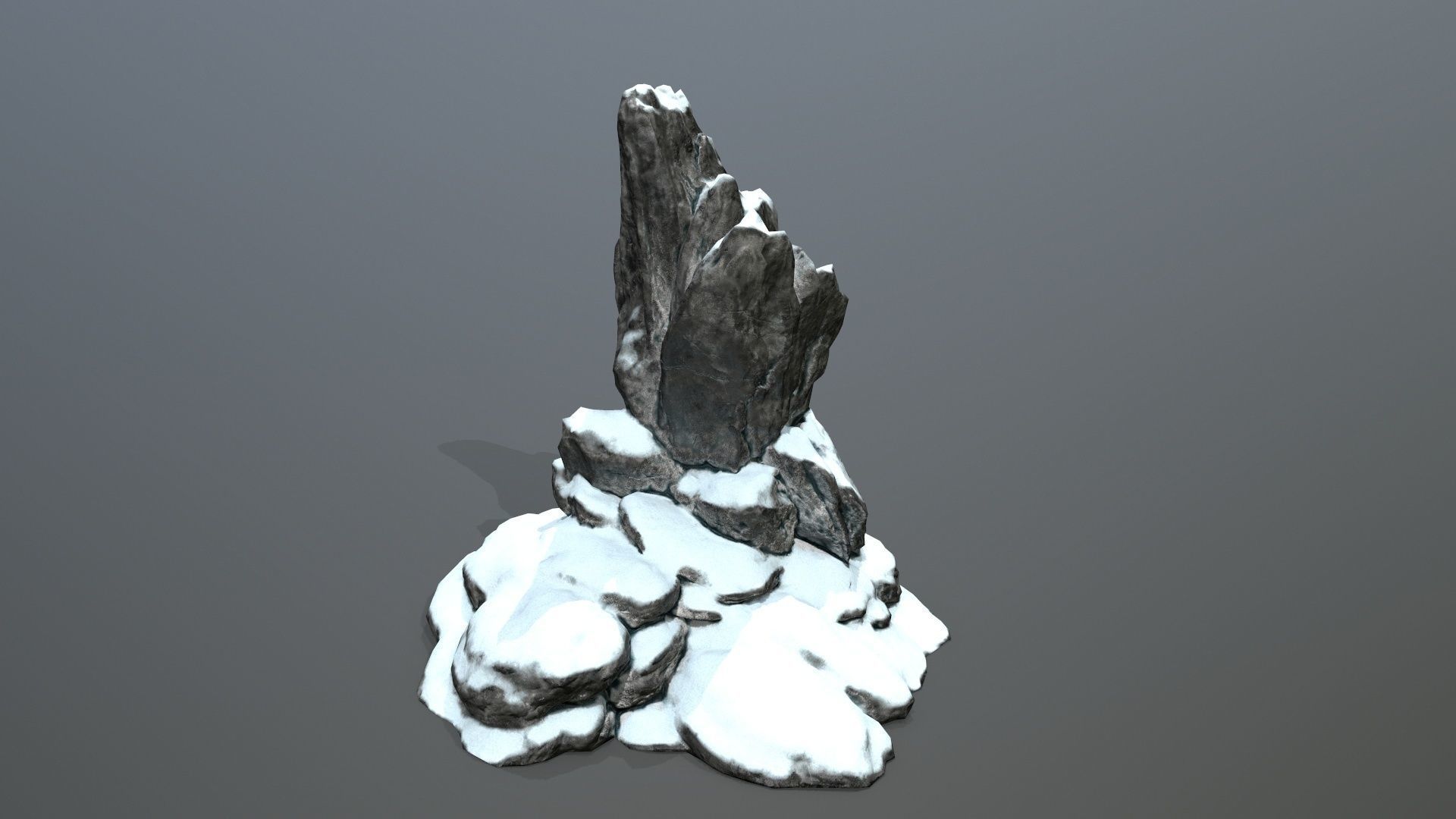 Rock Set with snow Low-poly 3D model_17