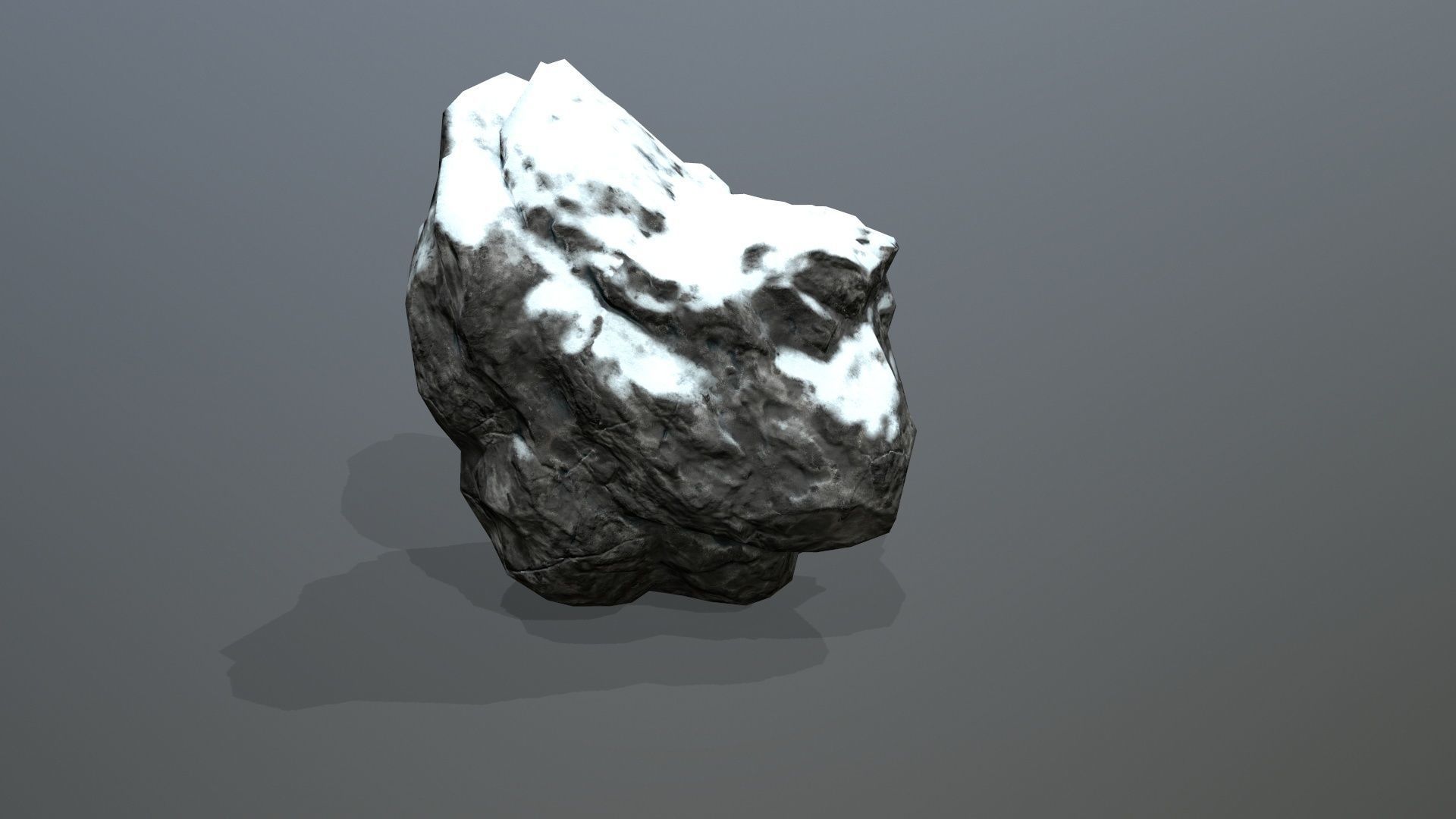 Rock Set with snow Low-poly 3D model_3