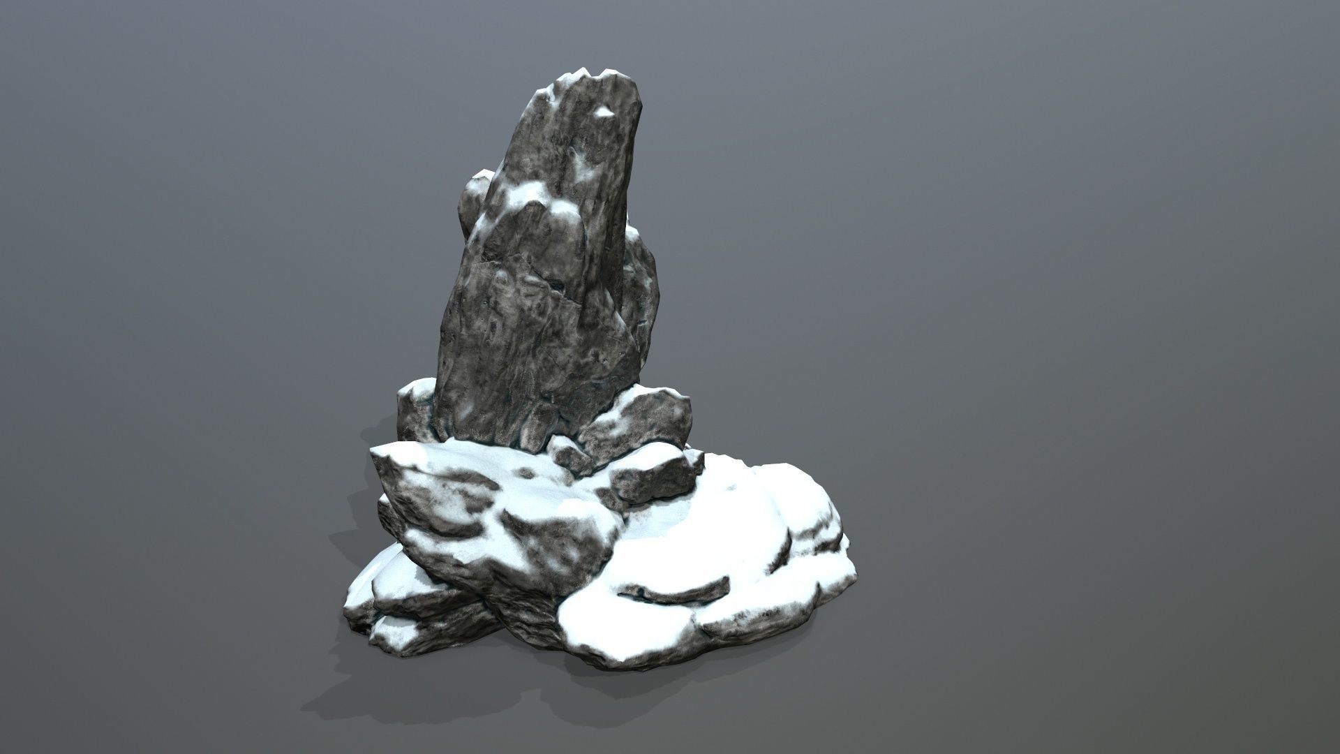 Rock Set with snow Low-poly 3D model_13