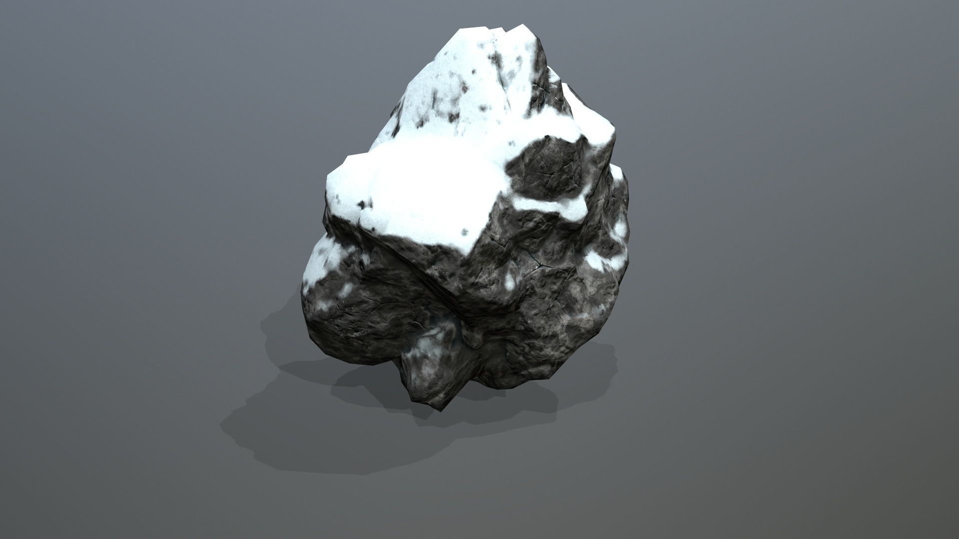 Rock Set with snow Low-poly 3D model_9
