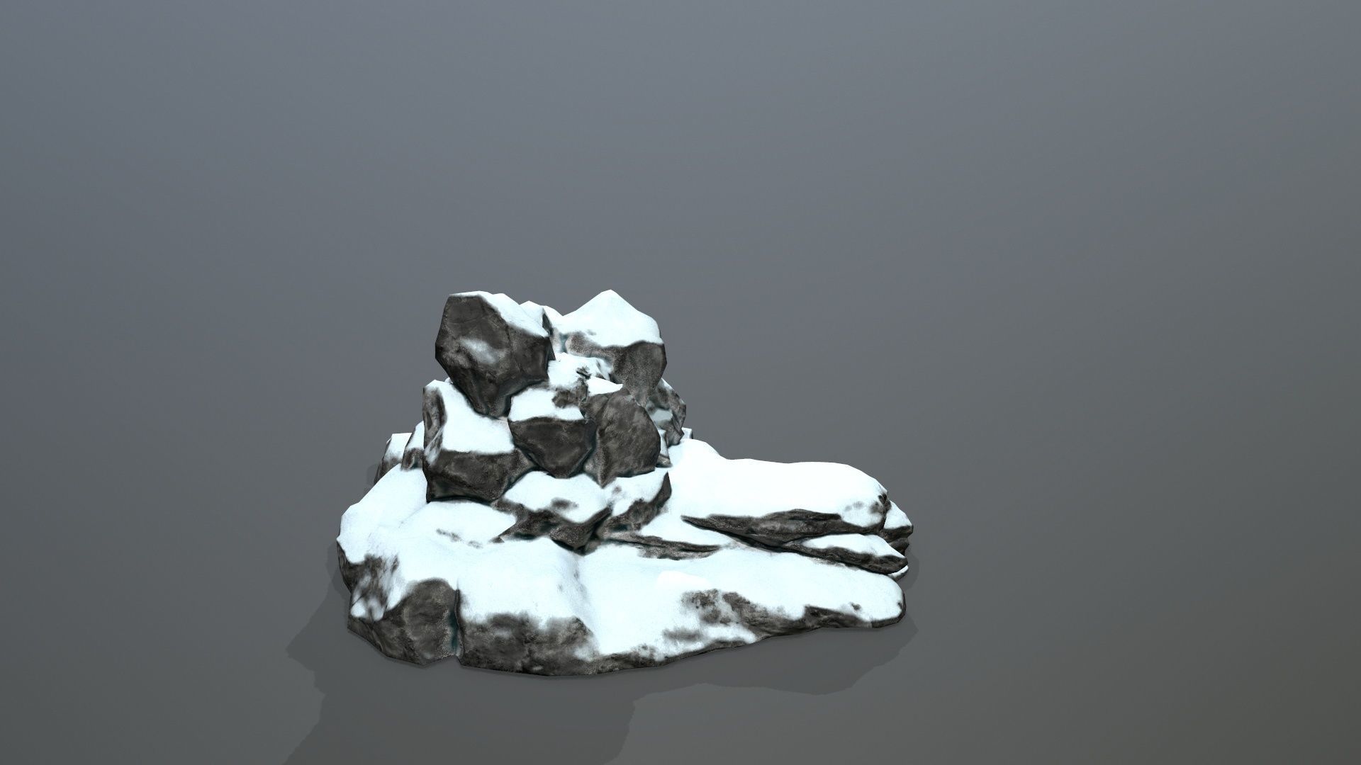 Rock Set with snow Low-poly 3D model_21
