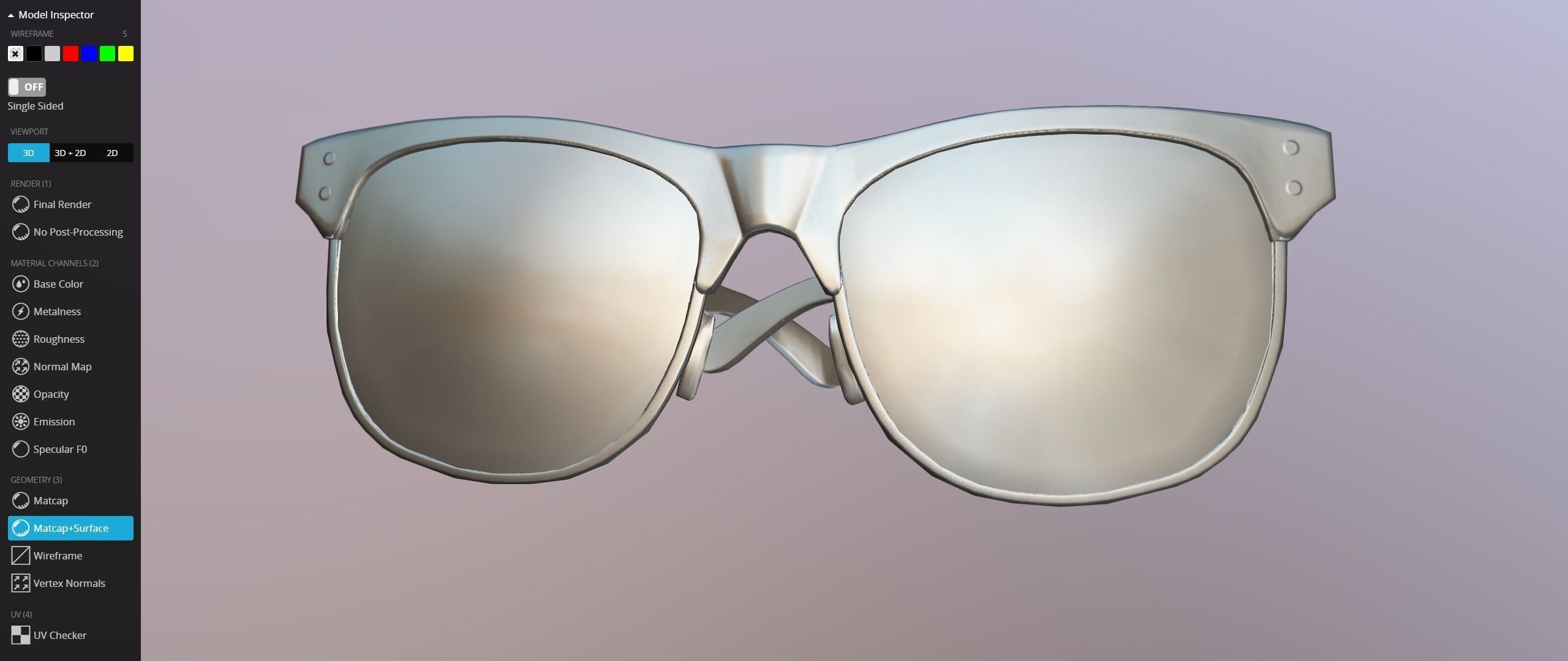 Sunglasses pair of Low-poly 3D model_14