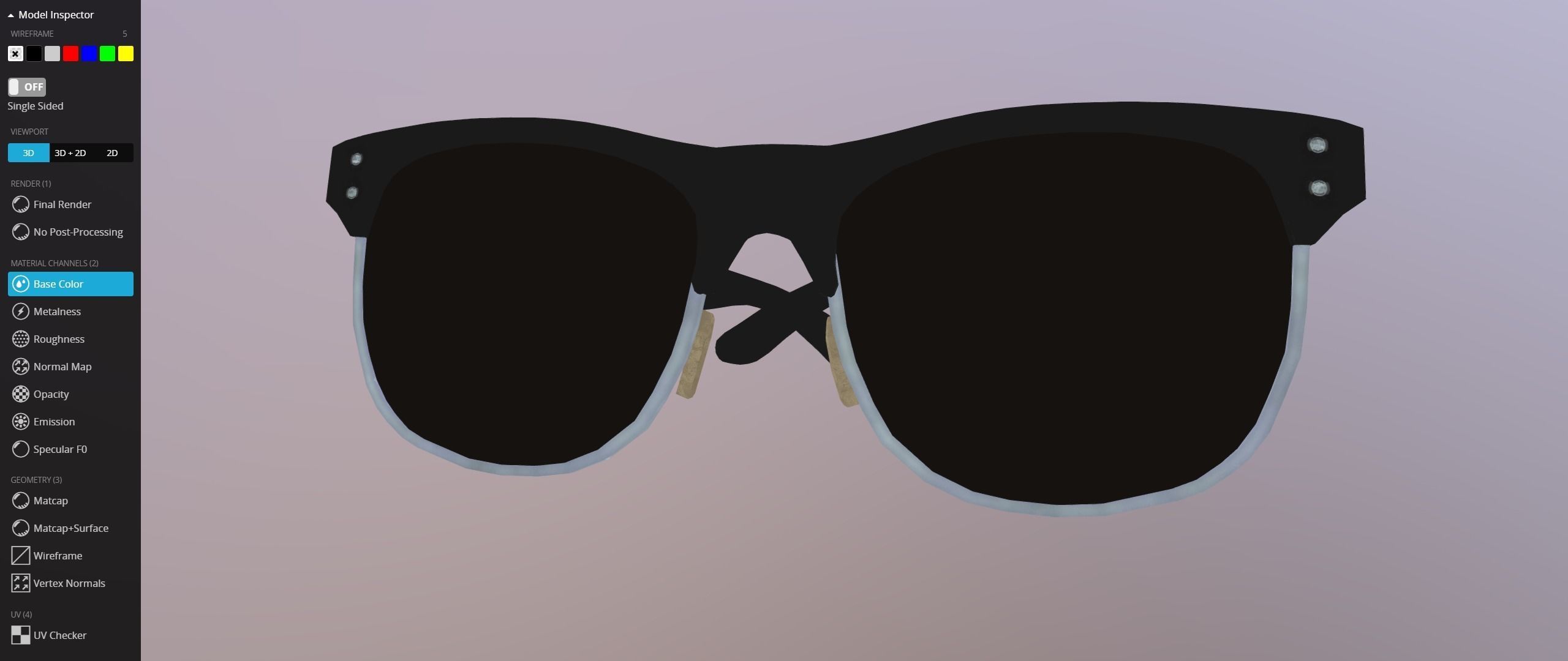 Sunglasses pair of Low-poly 3D model_9