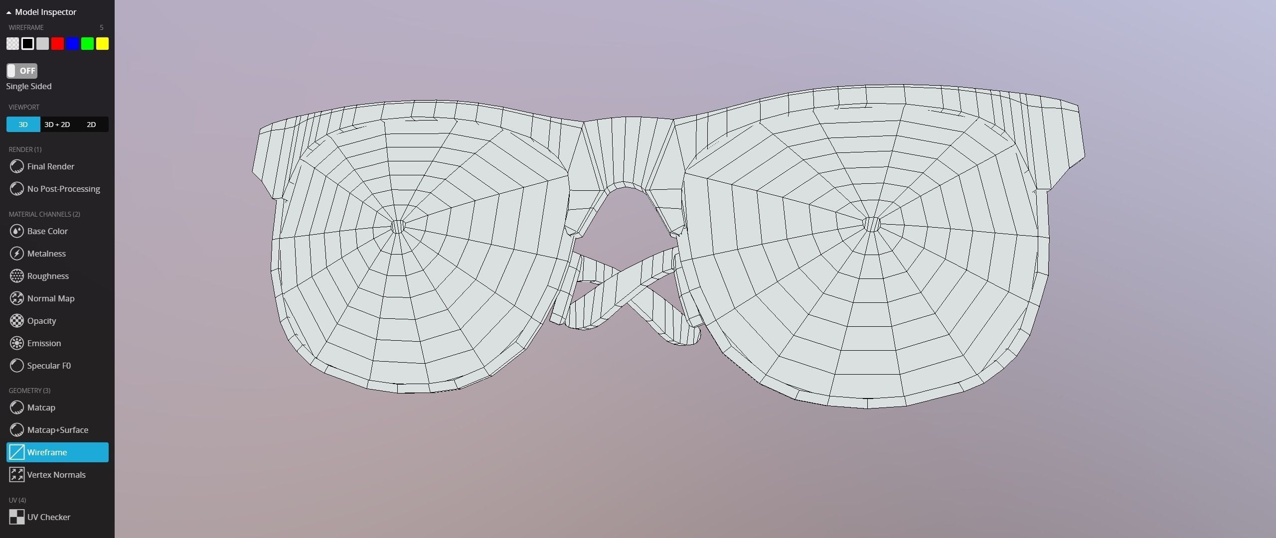 Sunglasses pair of Low-poly 3D model_15