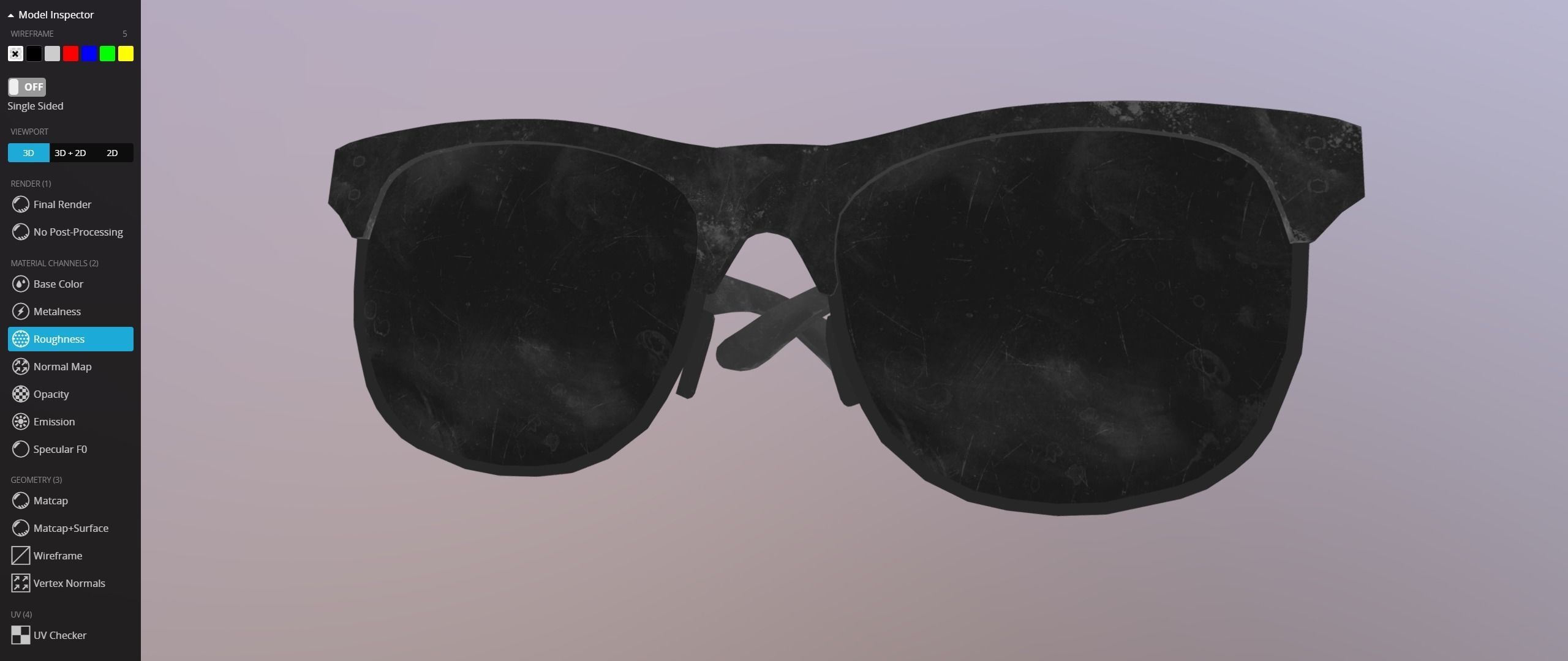 Sunglasses pair of Low-poly 3D model_11