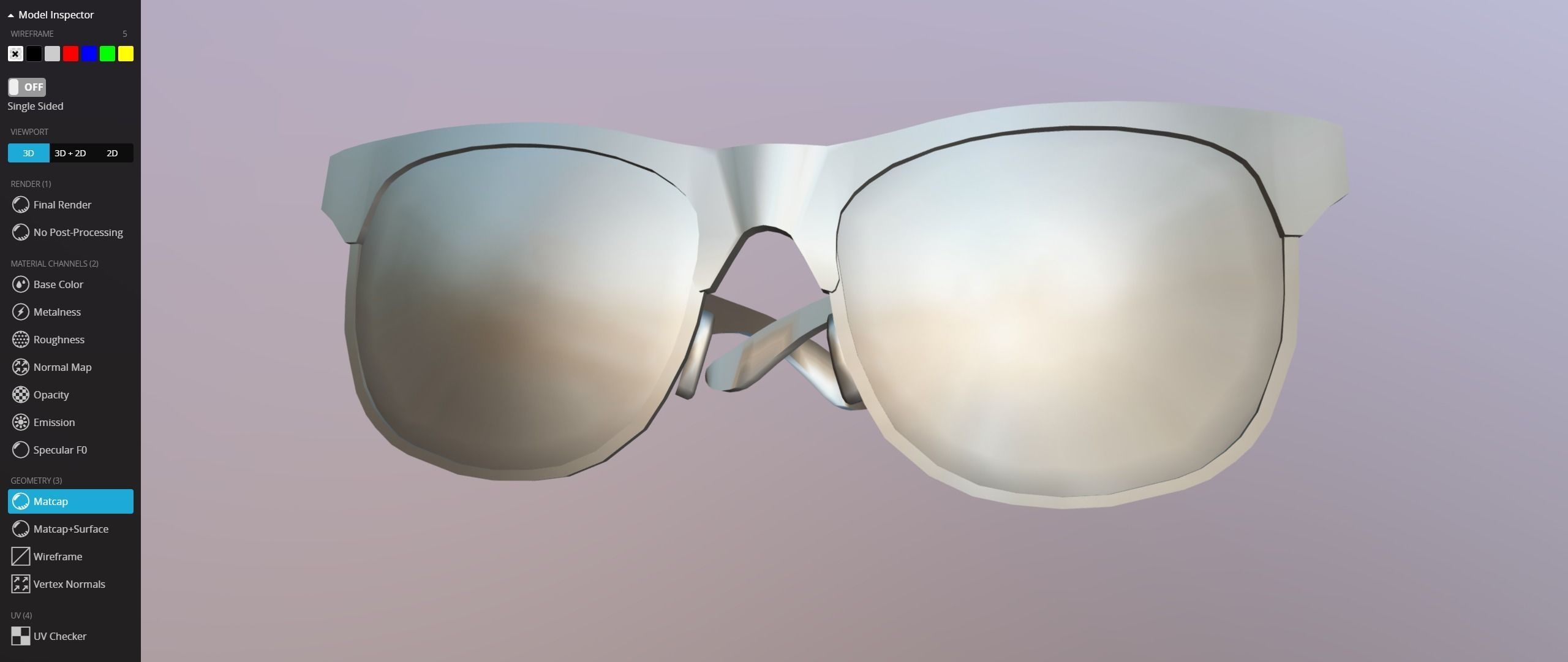 Sunglasses pair of Low-poly 3D model_13