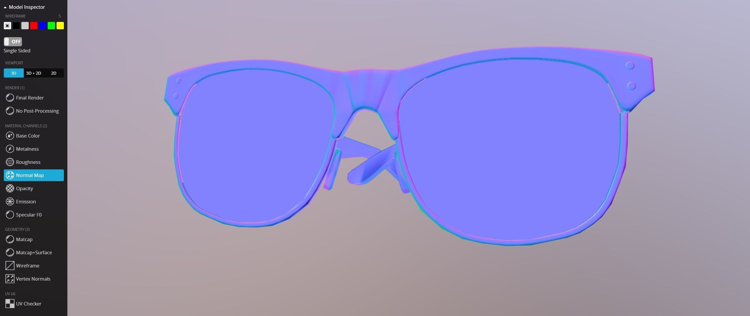 Sunglasses pair of Low-poly 3D model_12