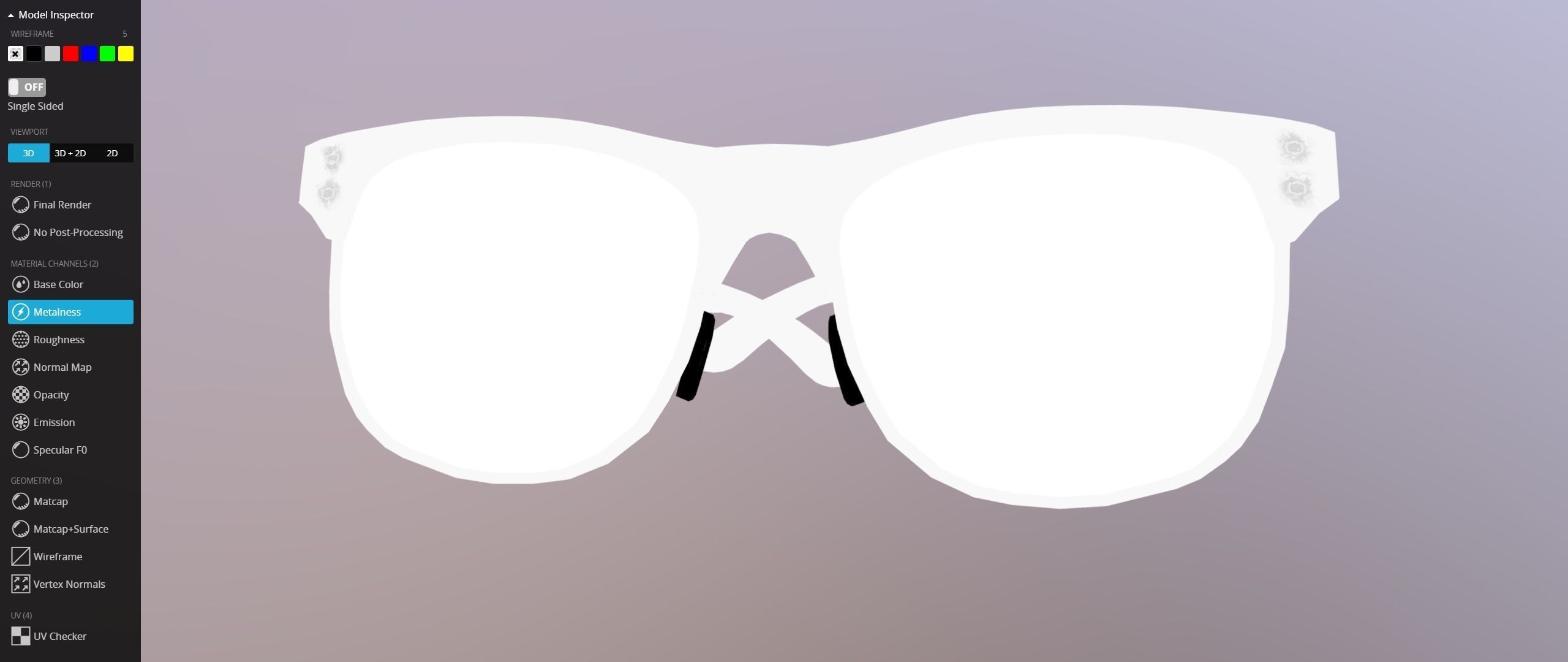 Sunglasses pair of Low-poly 3D model_10