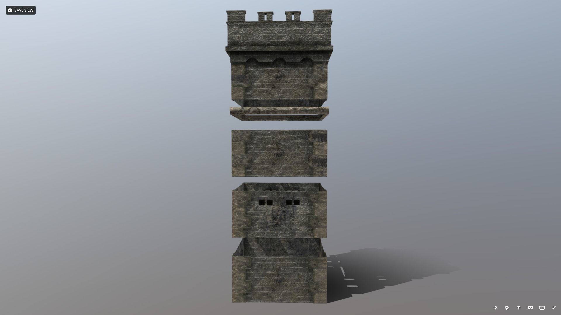 Medieval Modular Tower Builder Low-poly 3D model_2