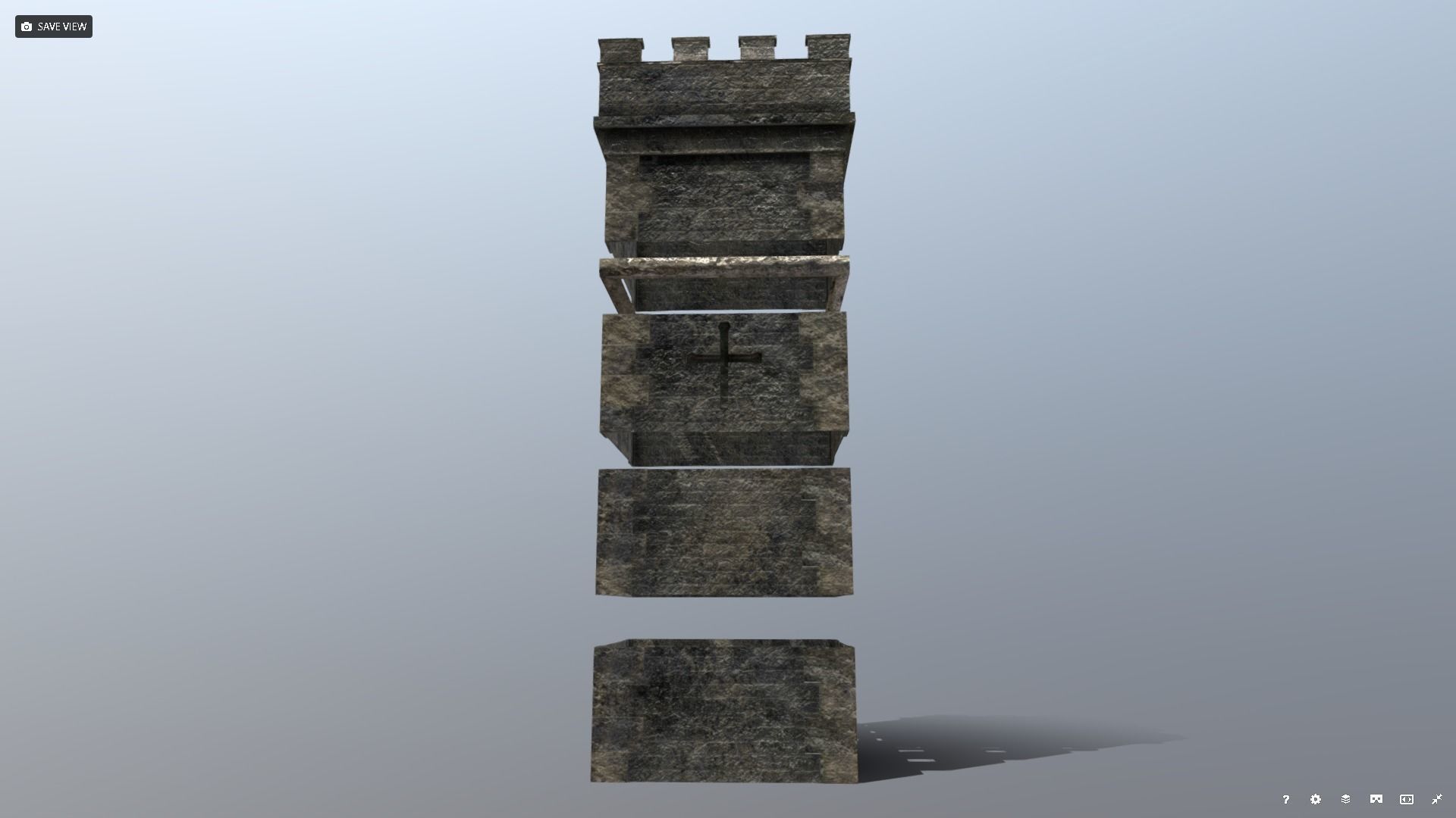 Medieval Modular Tower Builder Low-poly 3D model_7
