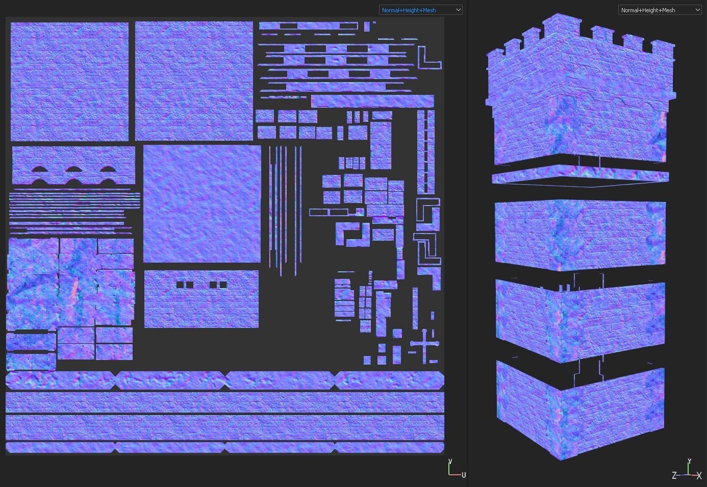 Medieval Modular Tower Builder Low-poly 3D model_18