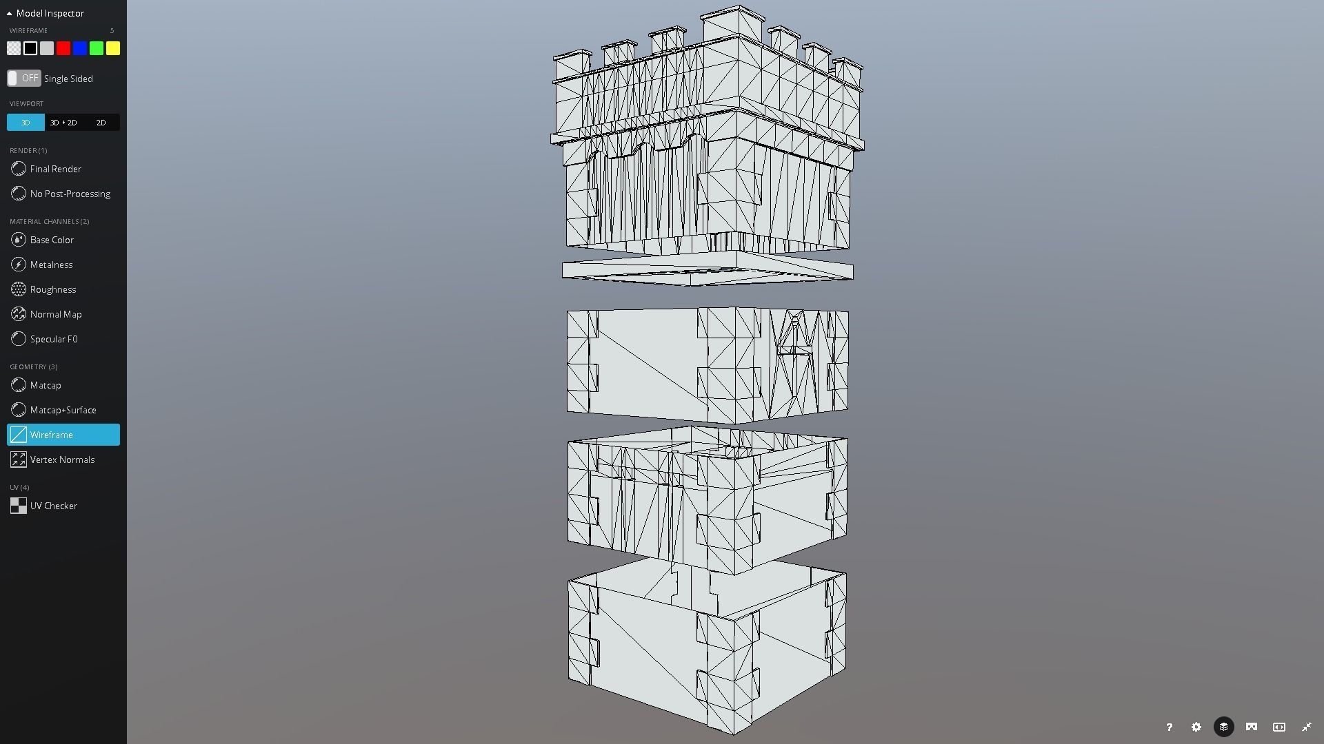 Medieval Modular Tower Builder Low-poly 3D model_19