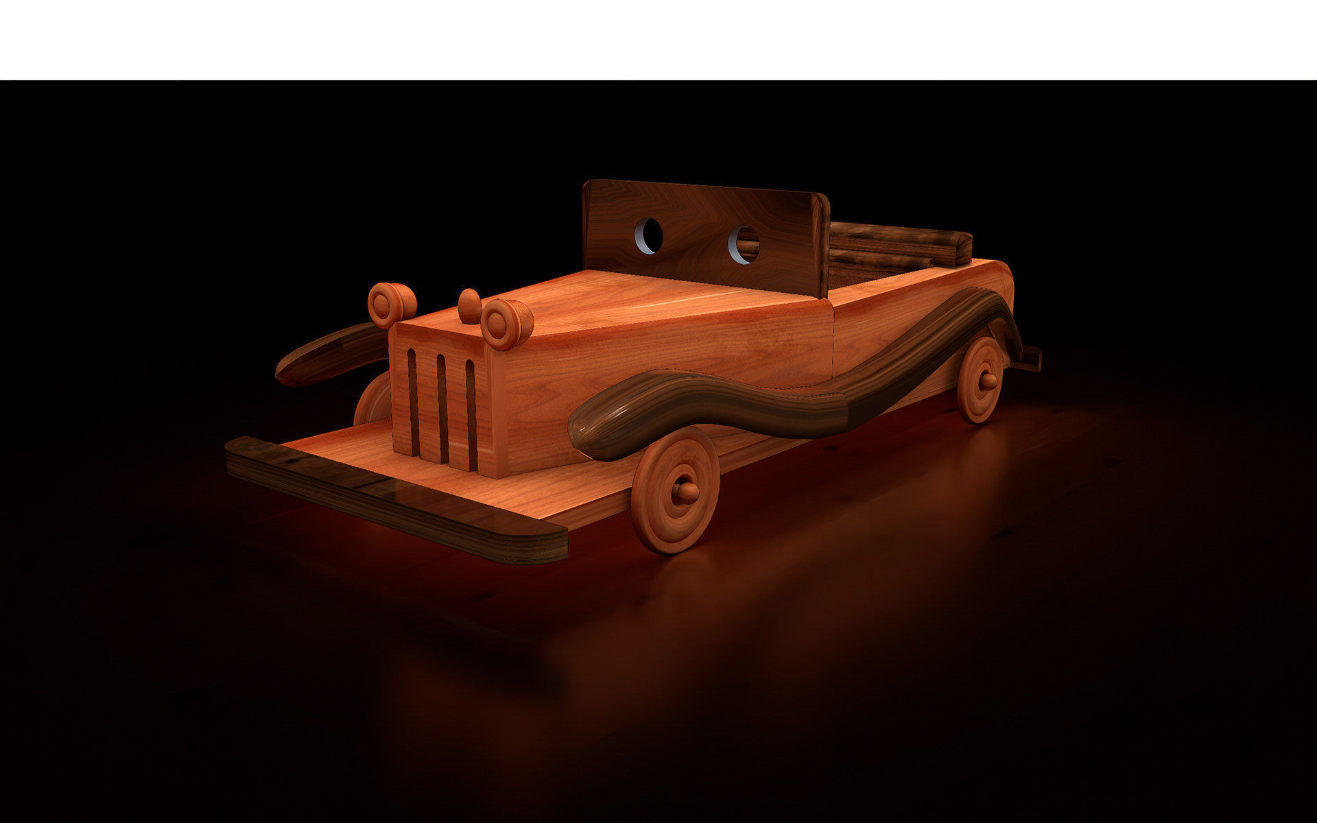 WOODEN CAR 3D model_1