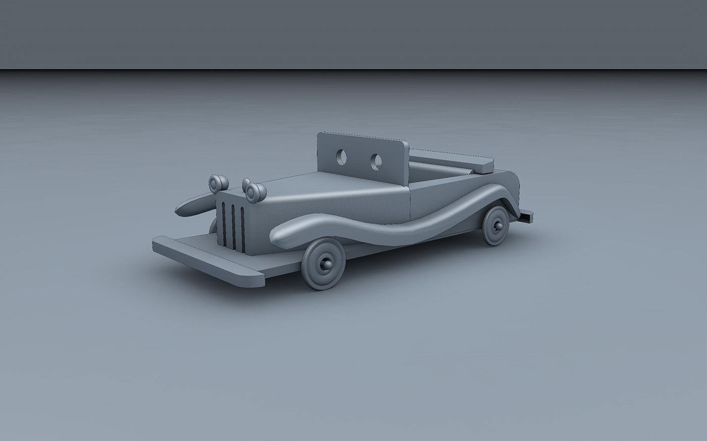 WOODEN CAR 3D model_4