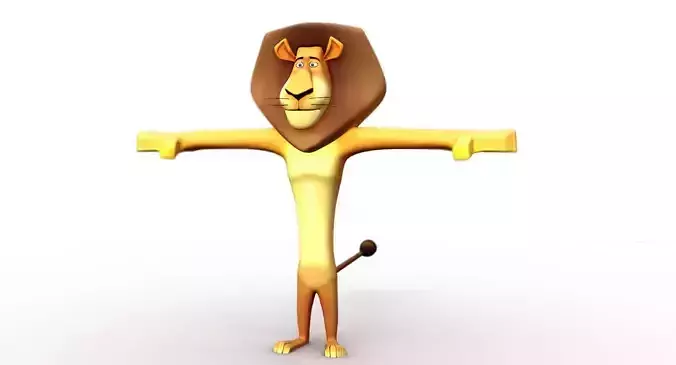 madagascar lion cartoon 3d model 3D model