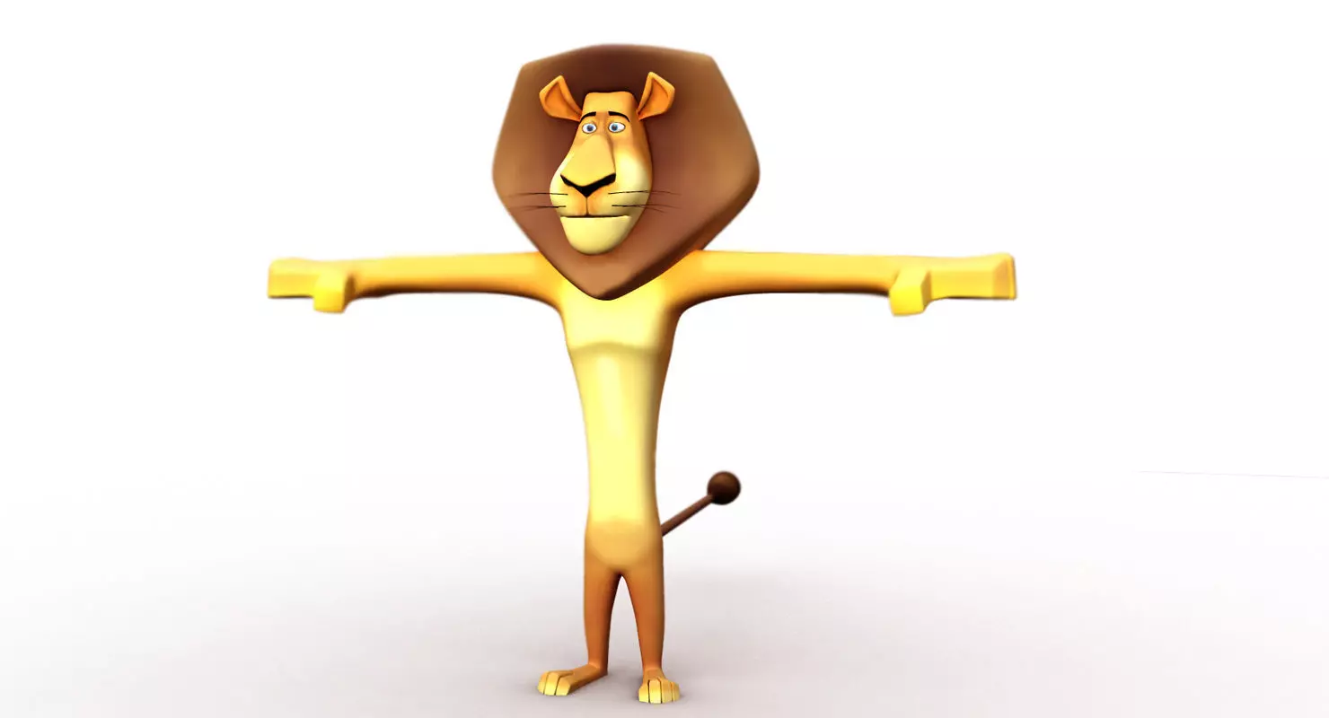 madagascar lion cartoon 3d model 3D model