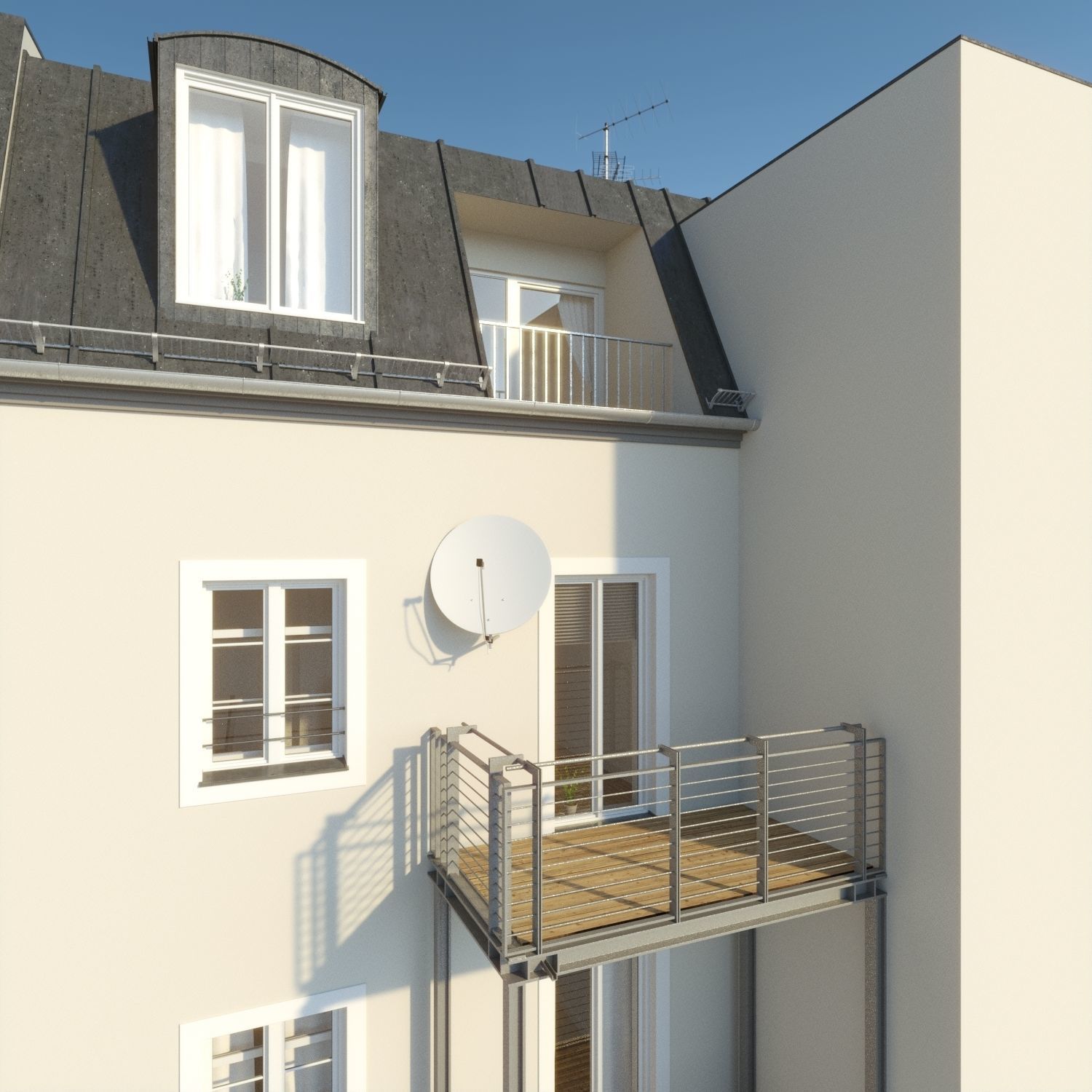 Residential City Building - Row - 13 - Restaurant 3D model_7