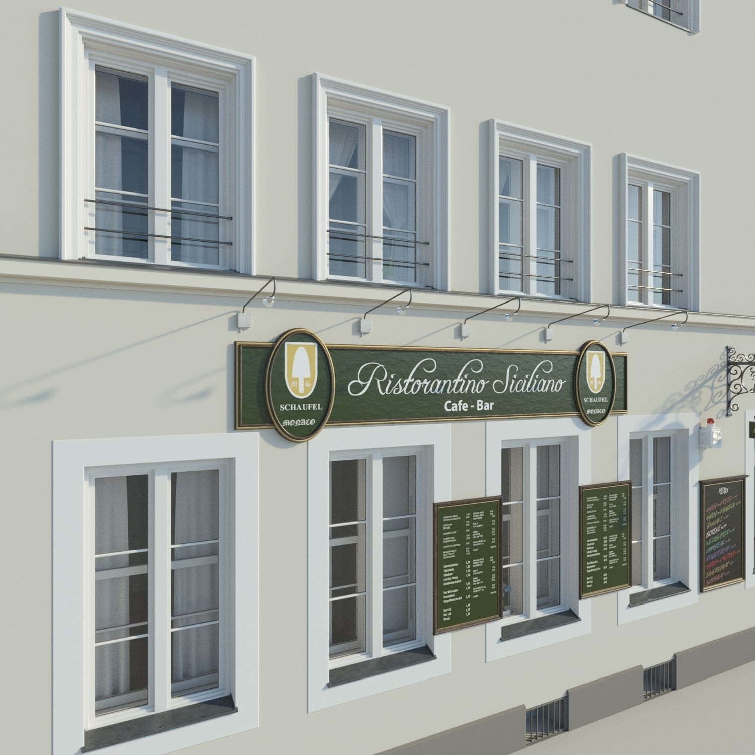 Residential City Building - Row - 13 - Restaurant 3D model_5