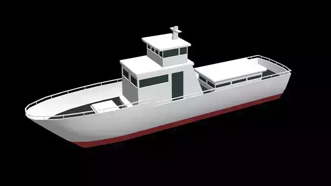 Low poly boat fishing