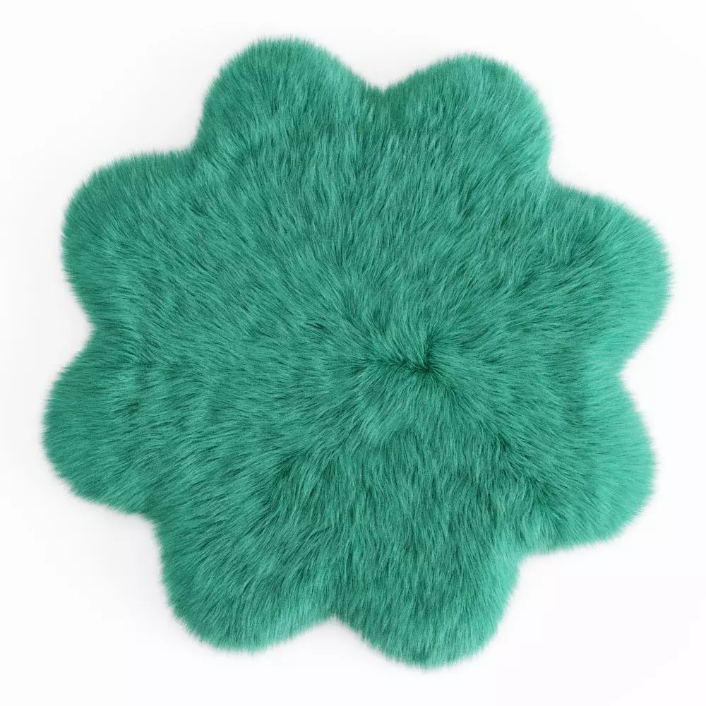 Sheepskin Flower Shaped Carpet Fur 3D model