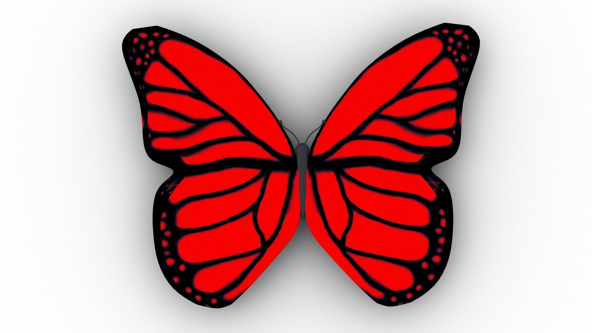 Cartoon Butterfly - Rigged Low-poly 3D model_1