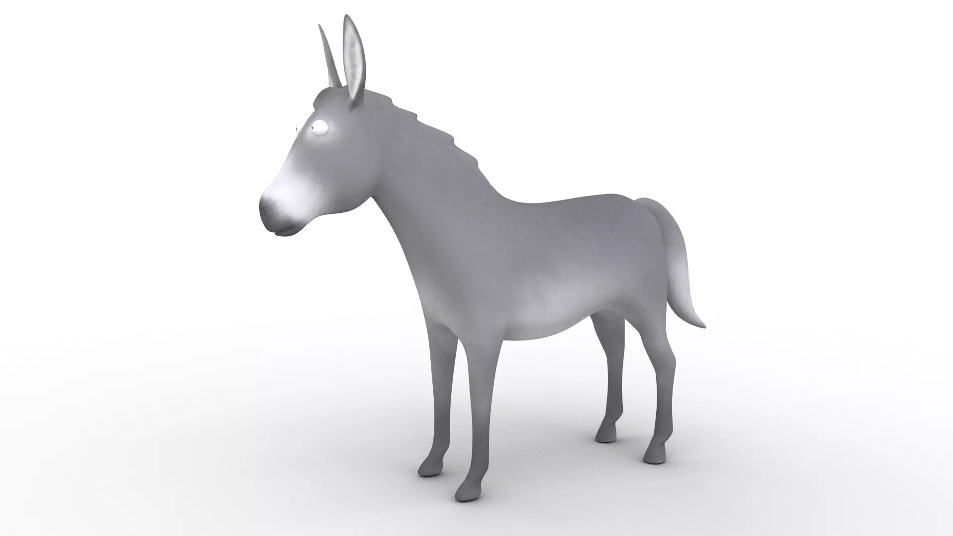 Cartoon Donkey - Rigged Low-poly 3D model
