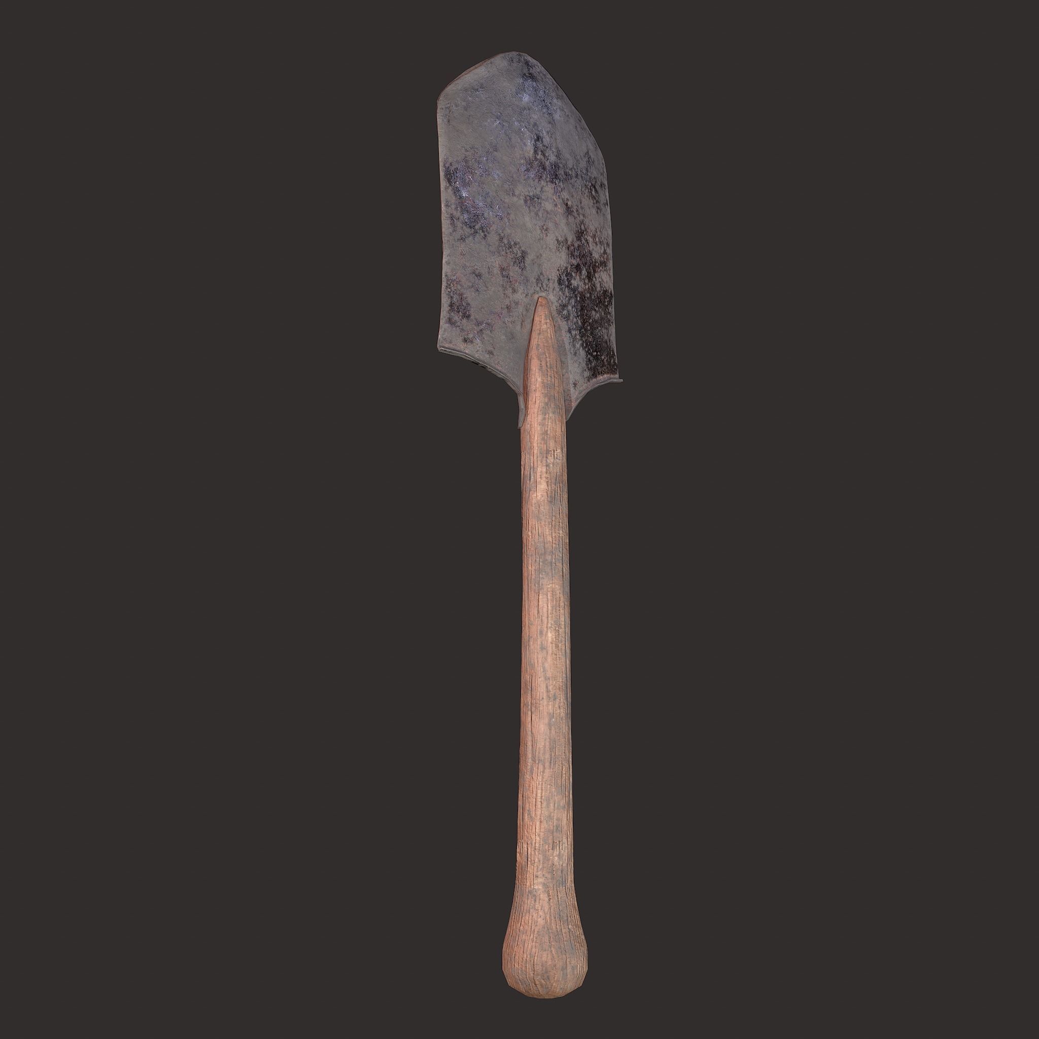 Shovel Medieval Style Free low-poly 3D model_12