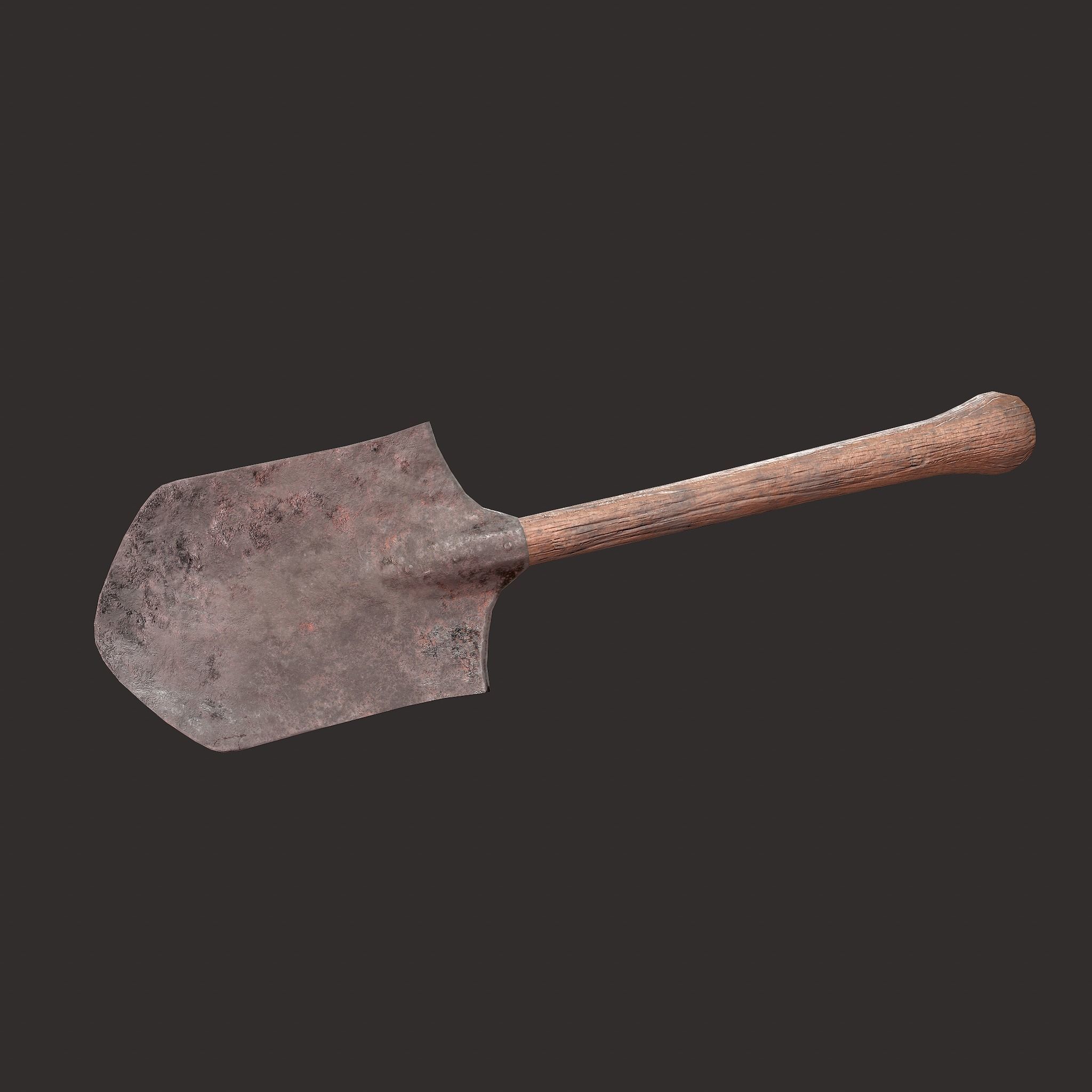 Shovel Medieval Style Free low-poly 3D model_28