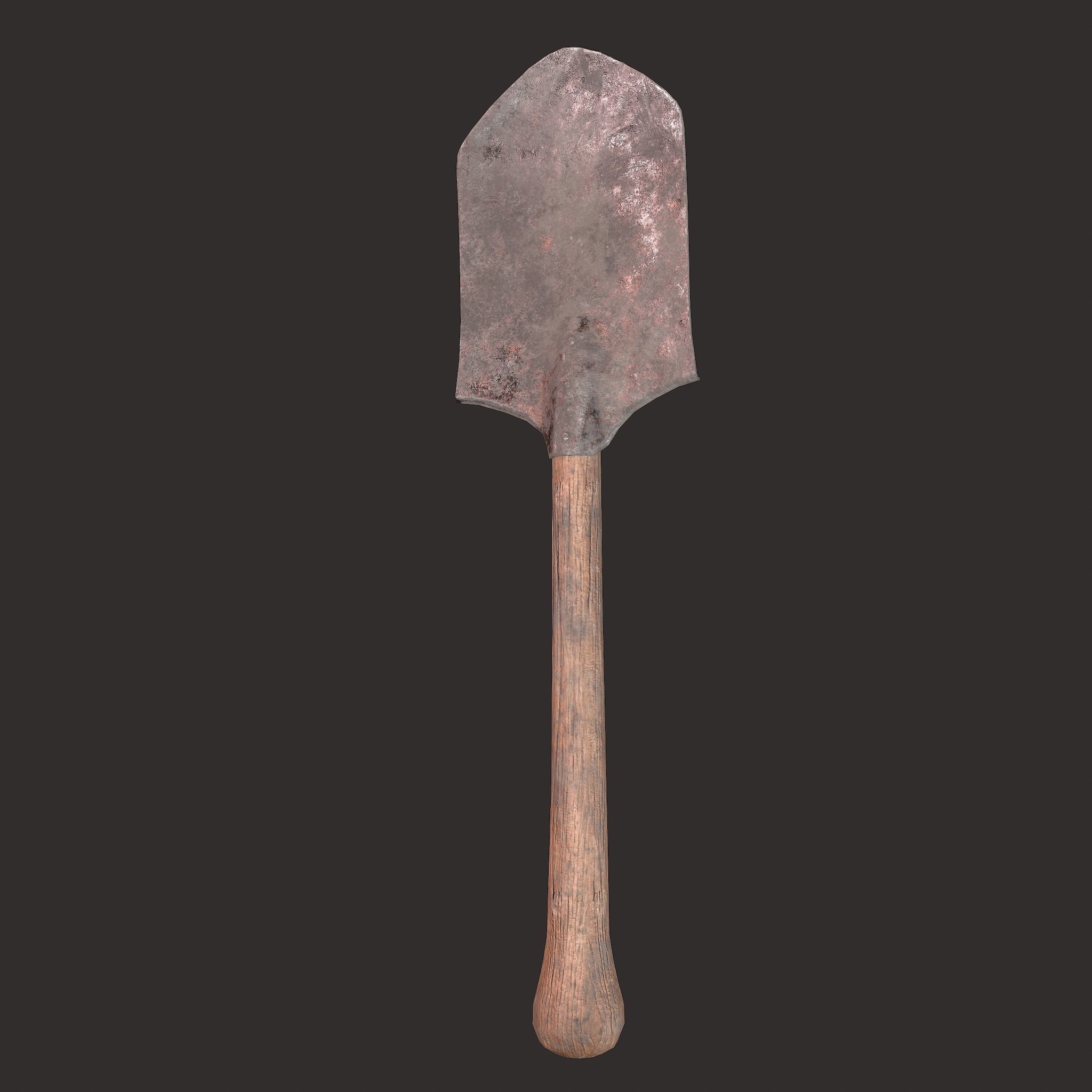 Shovel Medieval Style Free low-poly 3D model_16
