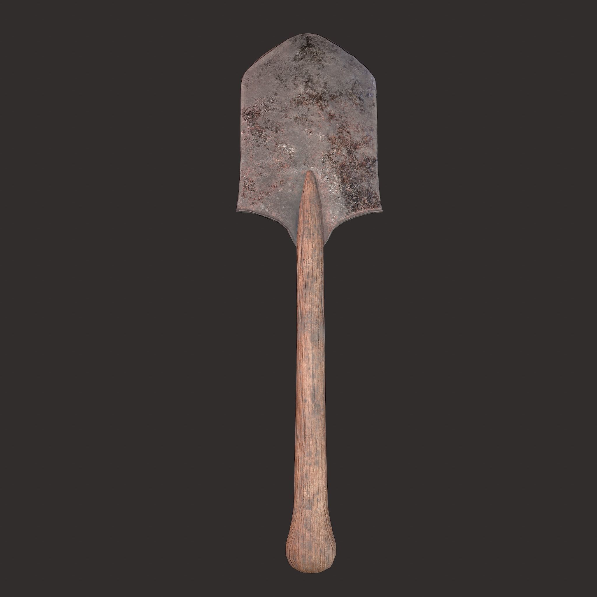 Shovel Medieval Style Free low-poly 3D model_11