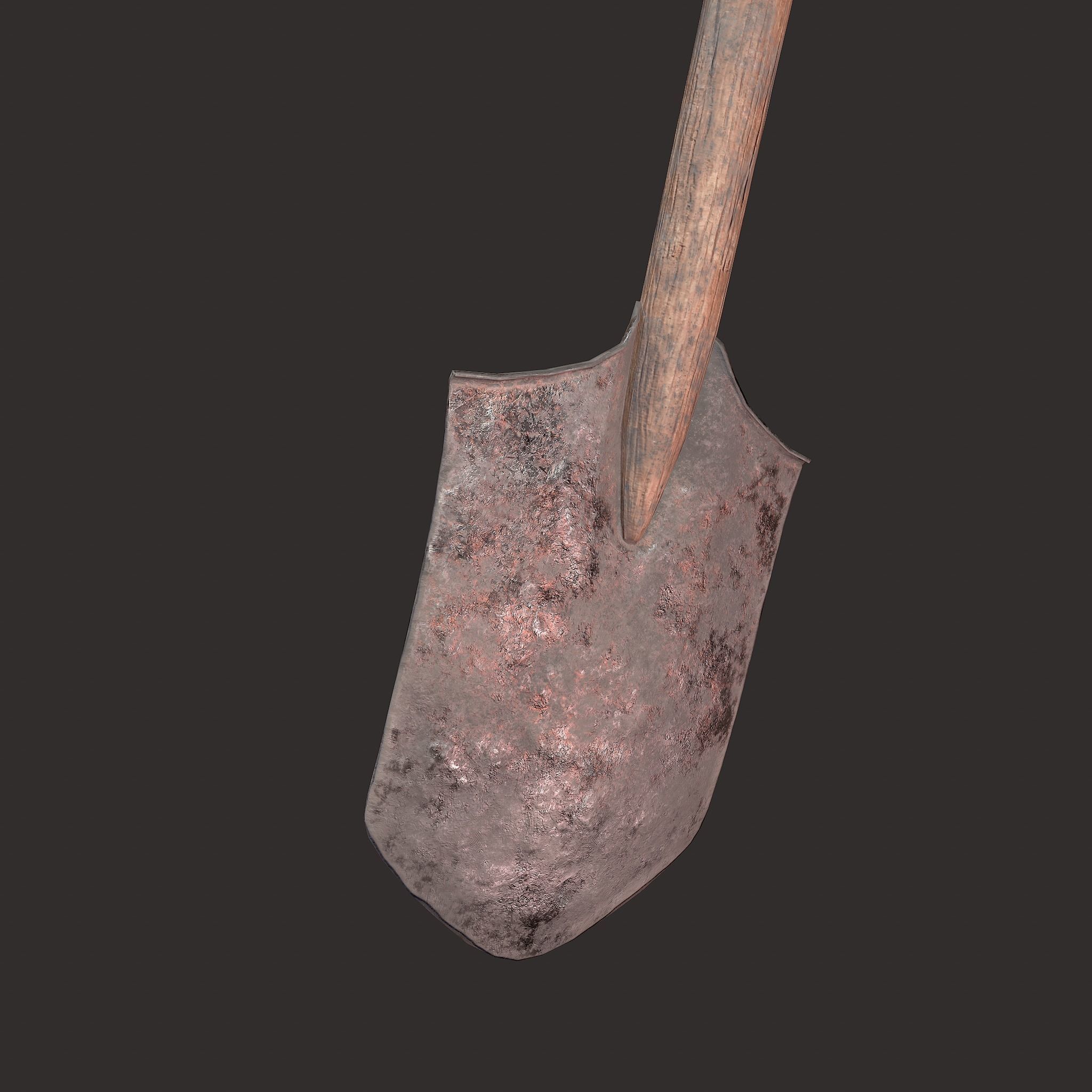 Shovel Medieval Style Free low-poly 3D model_21