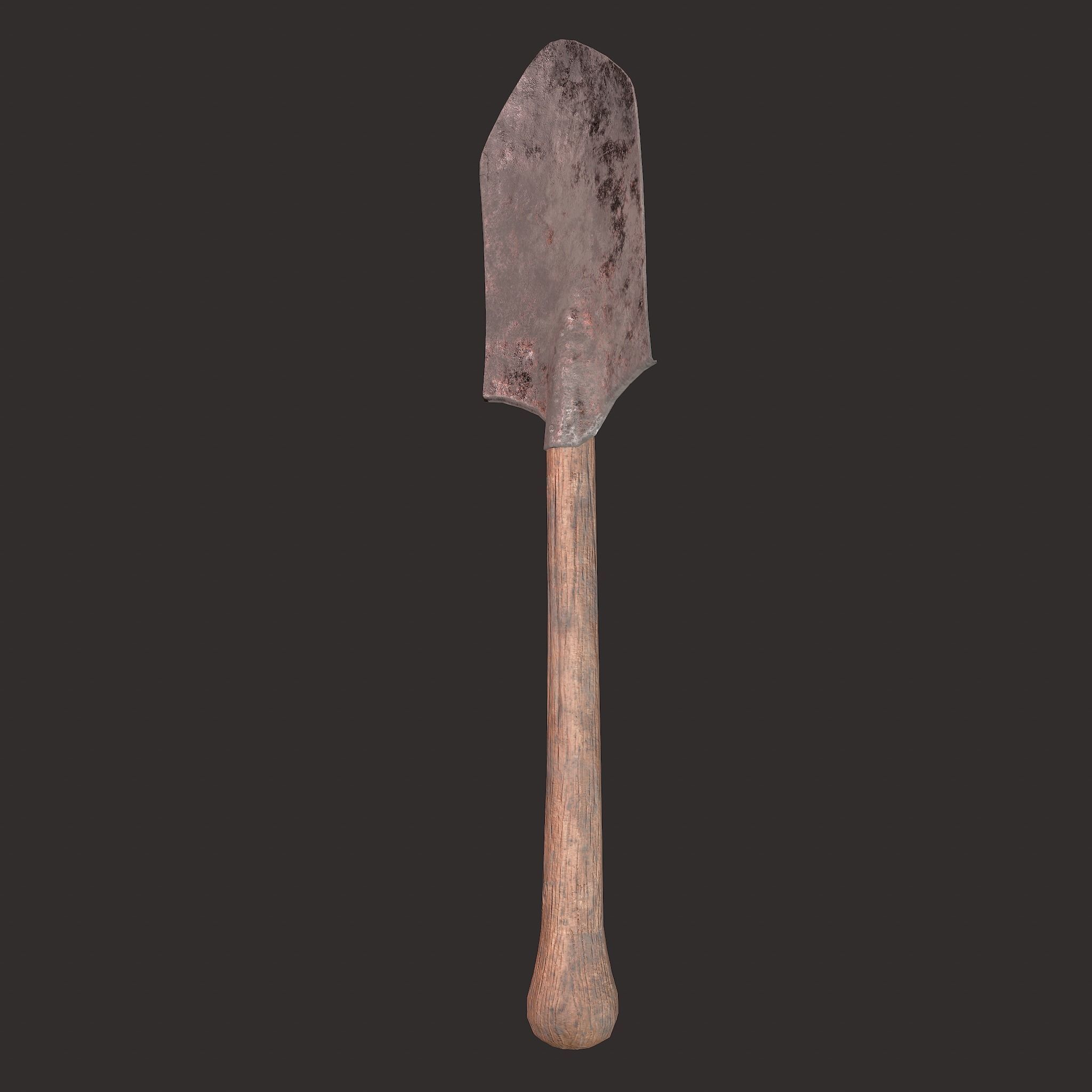 Shovel Medieval Style Free low-poly 3D model_15