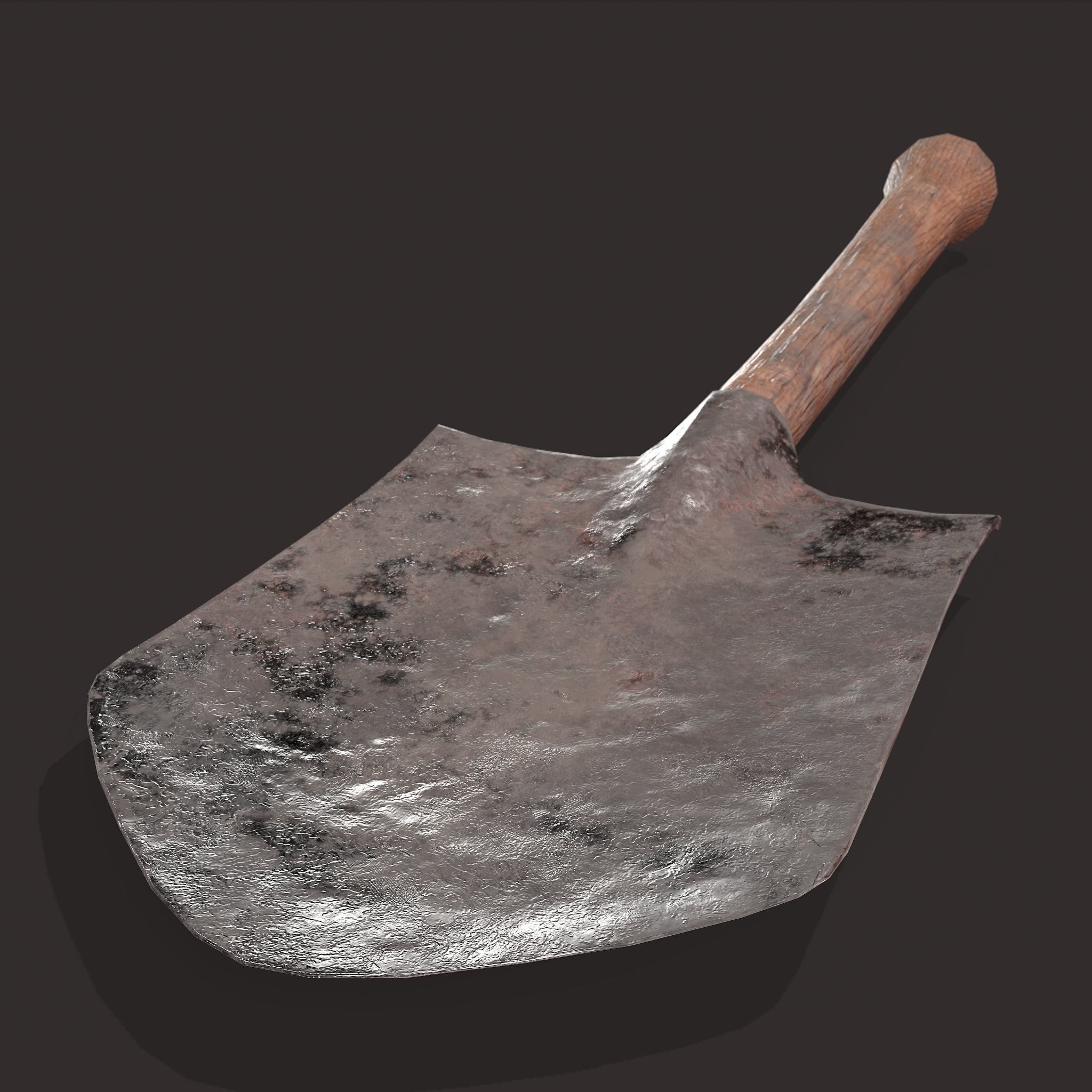 Shovel Medieval Style Free low-poly 3D model_9