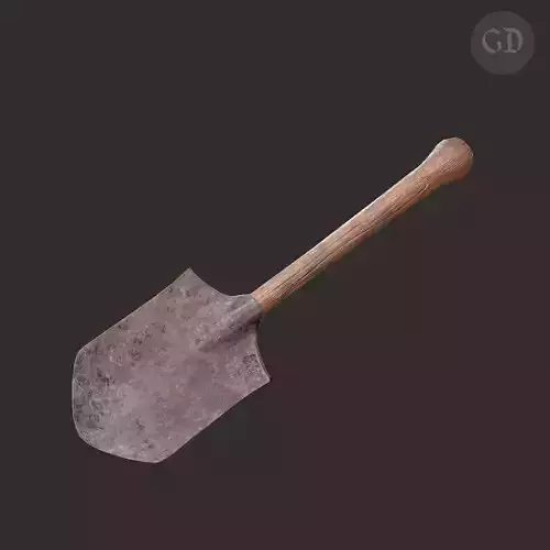 Shovel Medieval Style Free low-poly 3D model