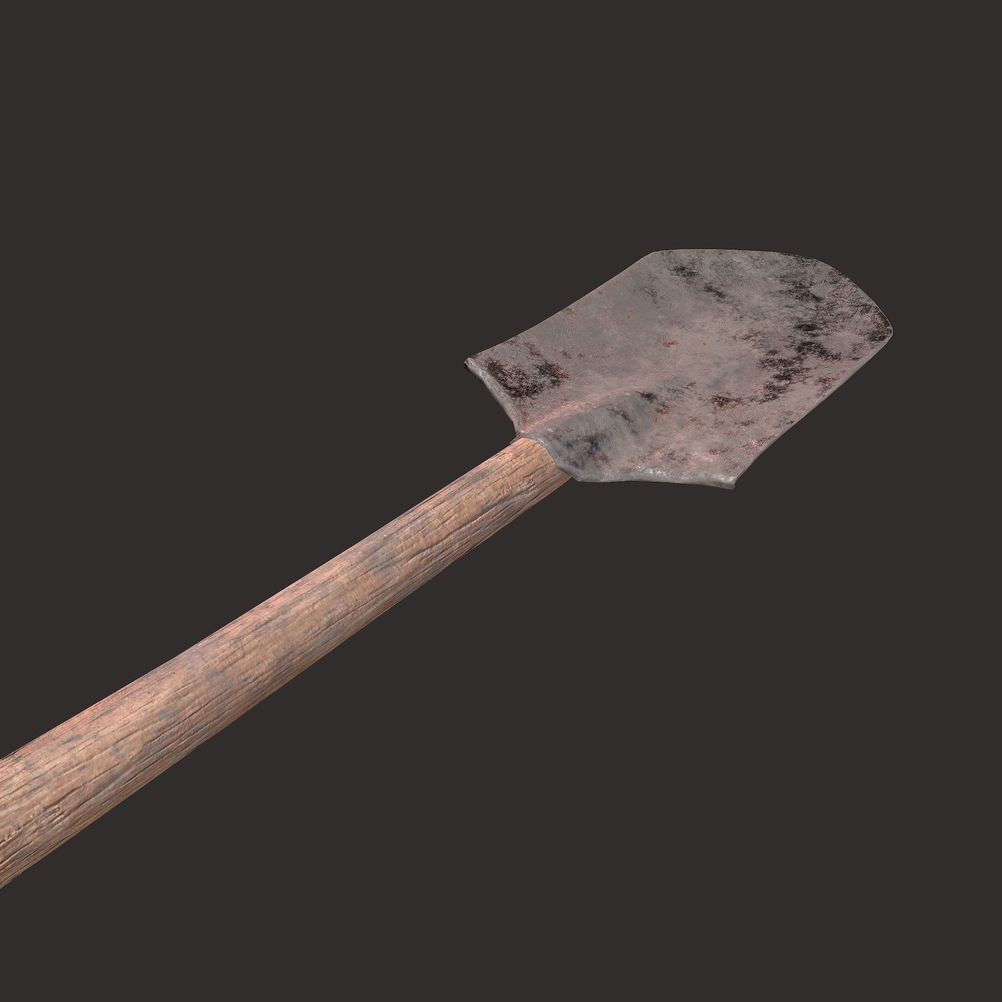 Shovel Medieval Style Free low-poly 3D model_17