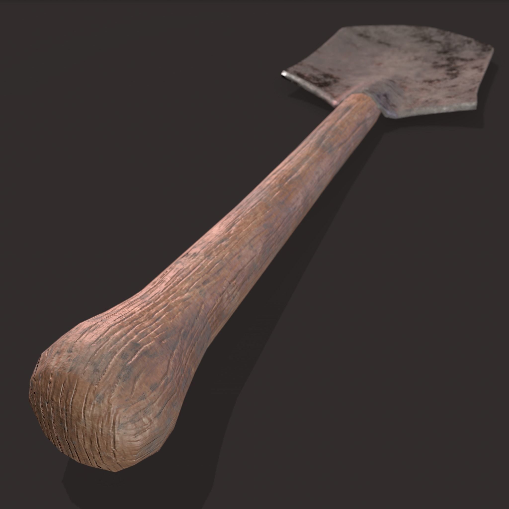 Shovel Medieval Style Free low-poly 3D model_8