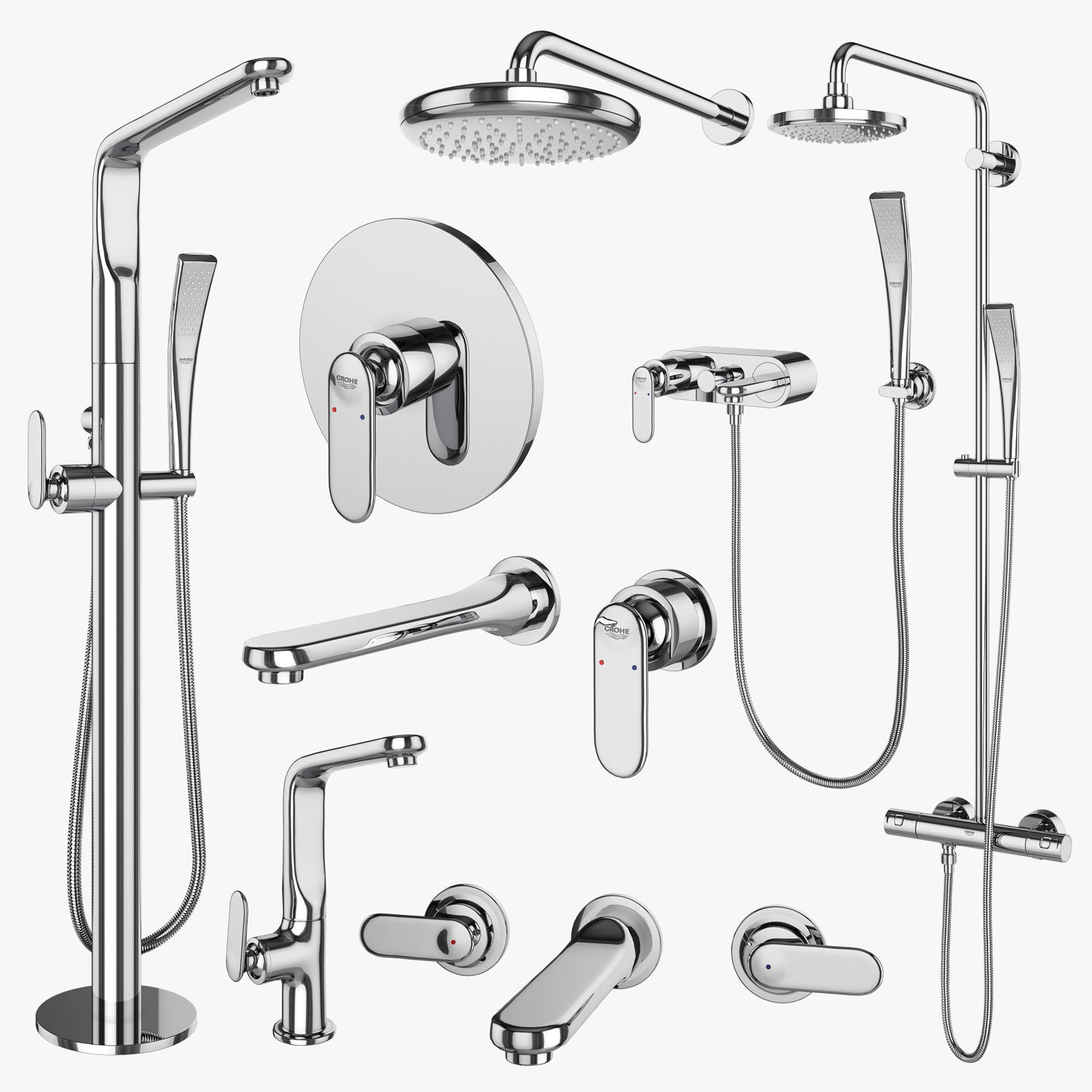 Faucets and shower systems GROHE Veris set 70 3D model_1
