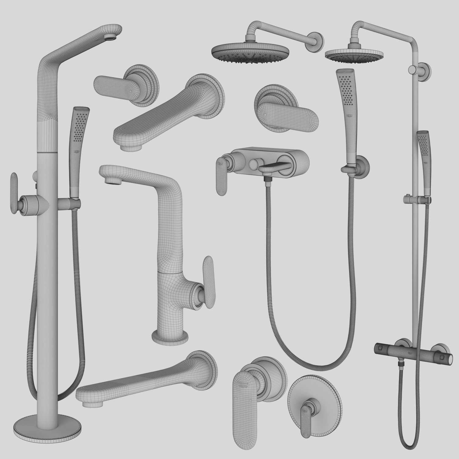 Faucets and shower systems GROHE Veris set 70 3D model_21