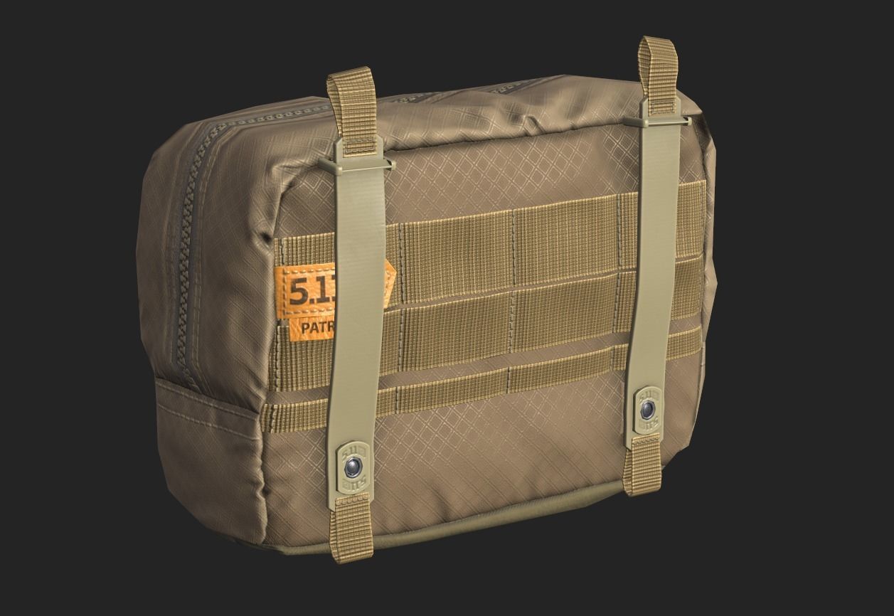 Tactical Pouch Low-poly 3D model_1