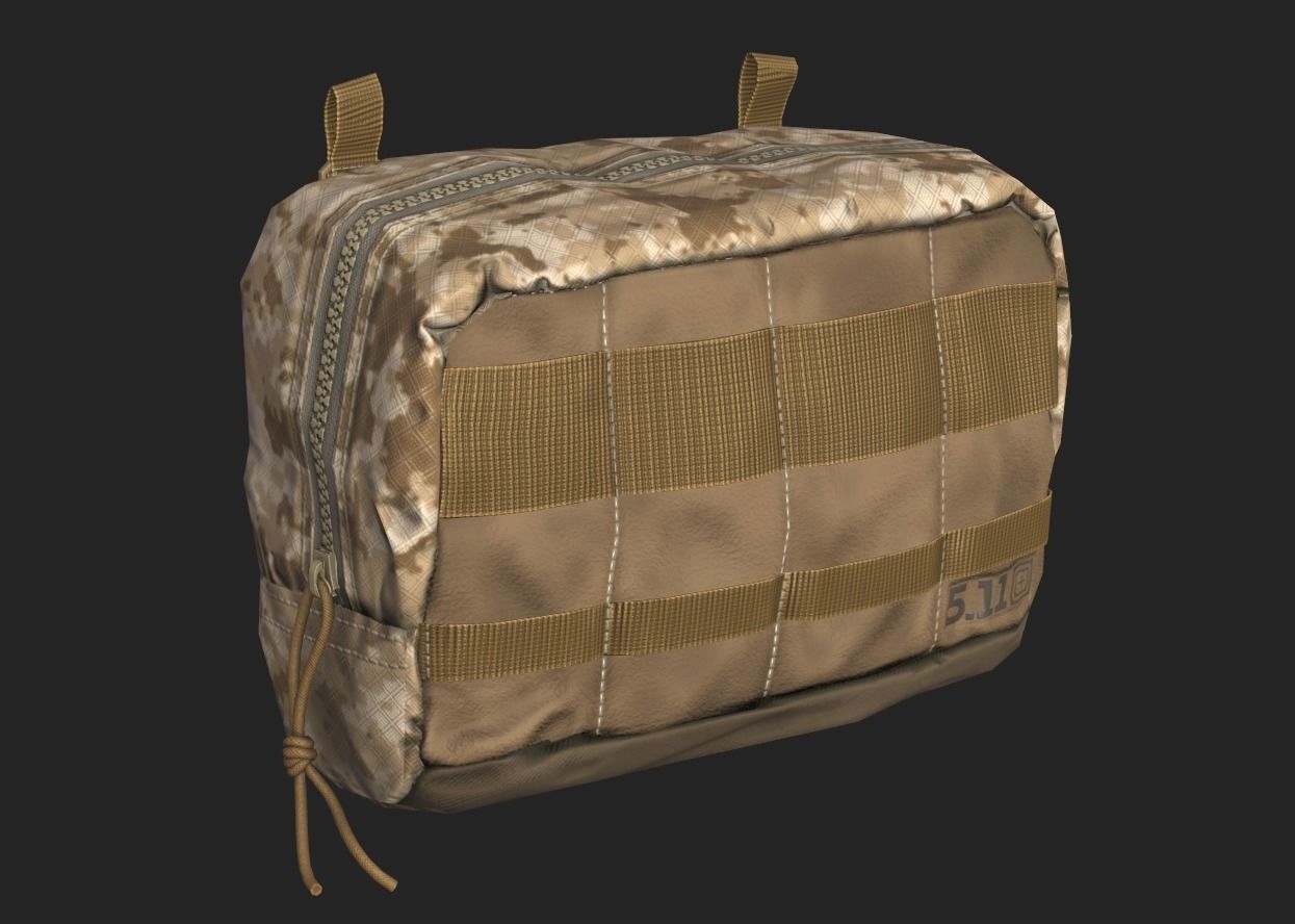 Tactical Pouch Low-poly 3D model_14