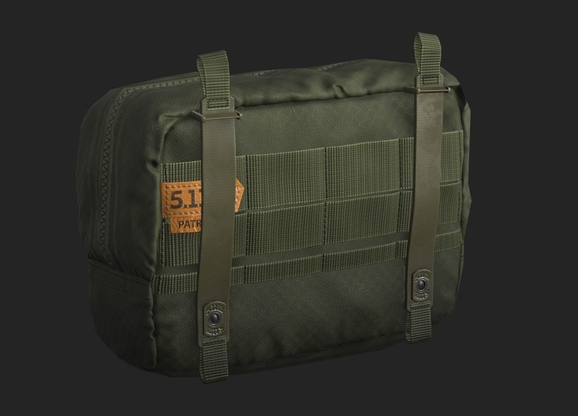 Tactical Pouch Low-poly 3D model_7