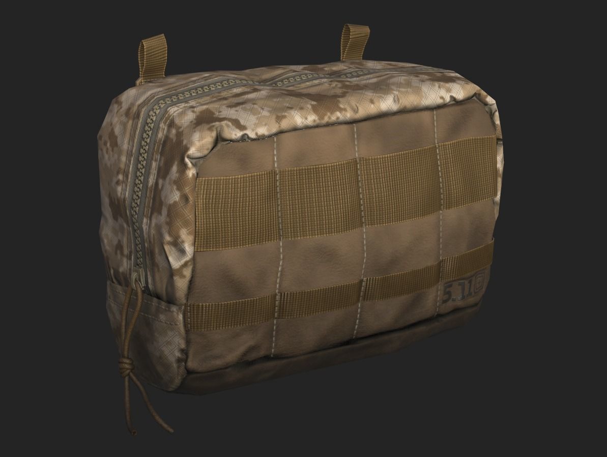 Tactical Pouch Low-poly 3D model_16