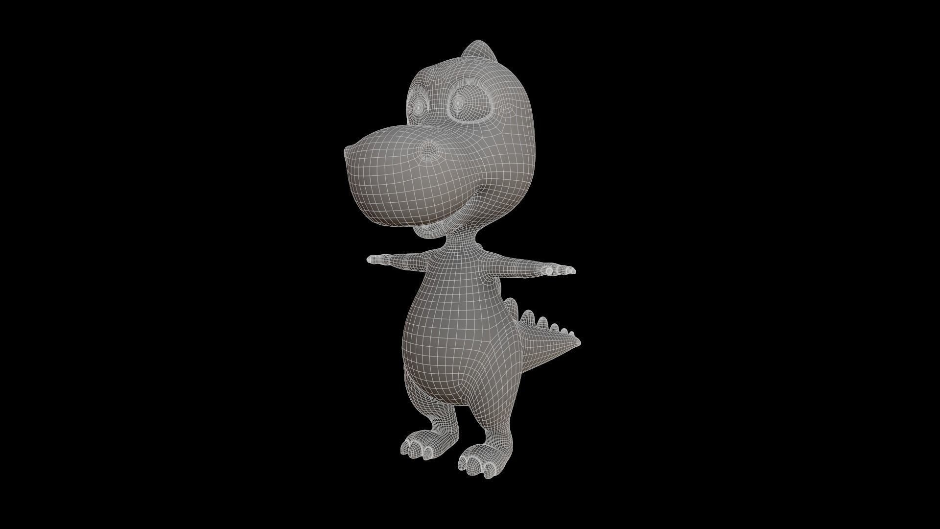 Asset - Cartoons - Animal - Dinosuar - Rig  3D model_16