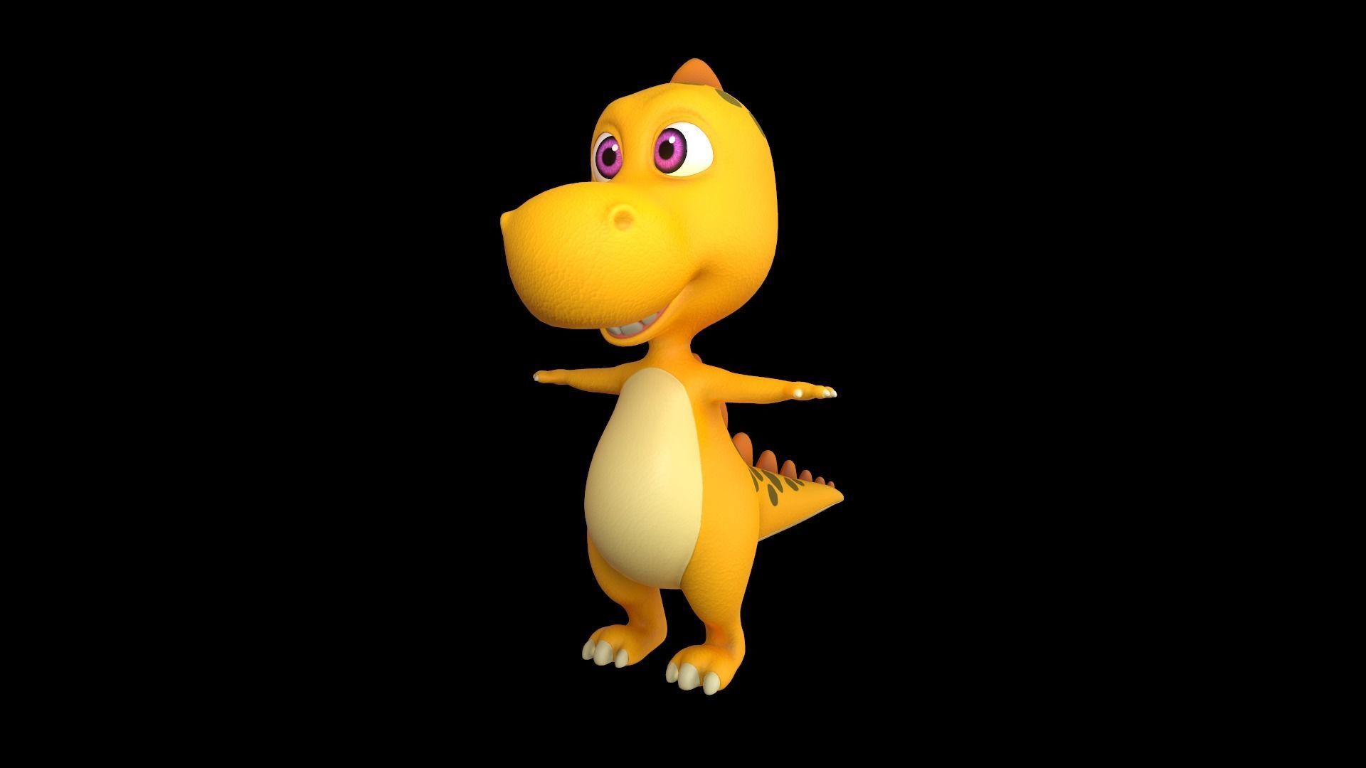 Asset - Cartoons - Animal - Dinosuar - Rig  3D model_6