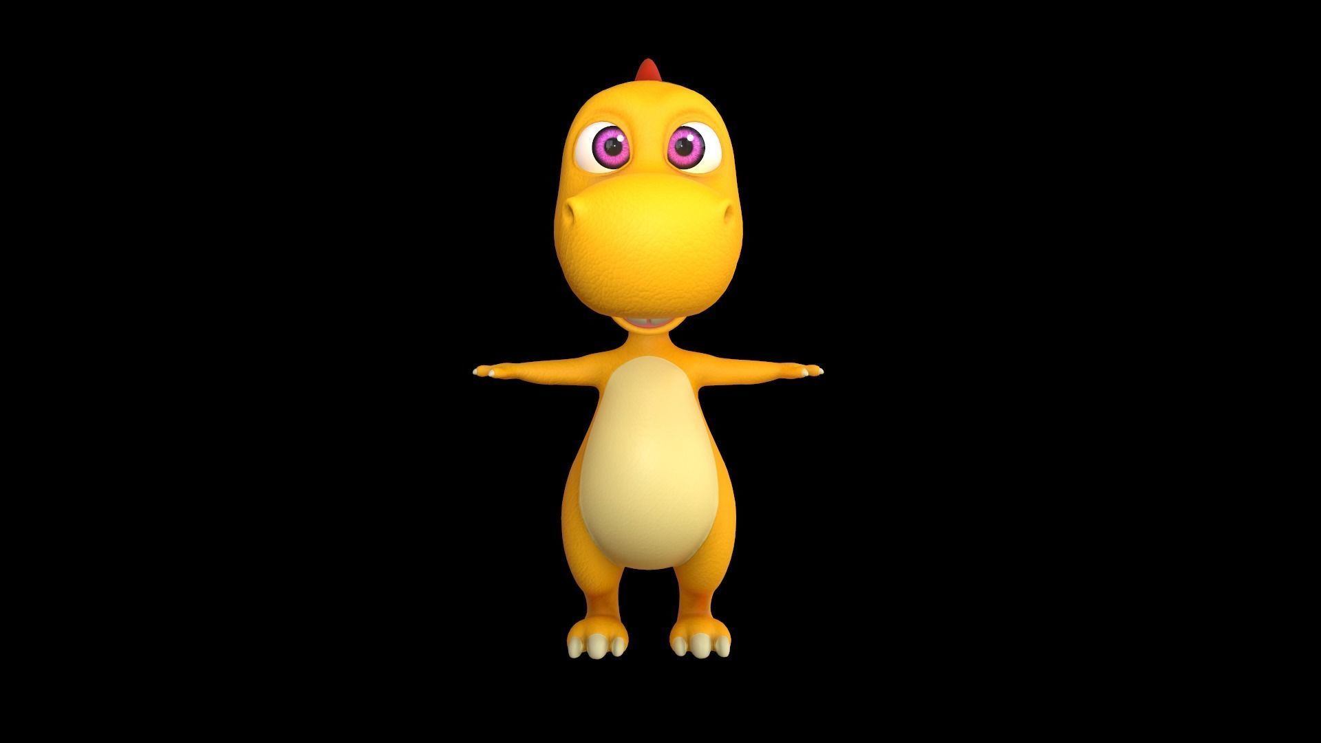 Asset - Cartoons - Animal - Dinosuar - Rig  3D model_2