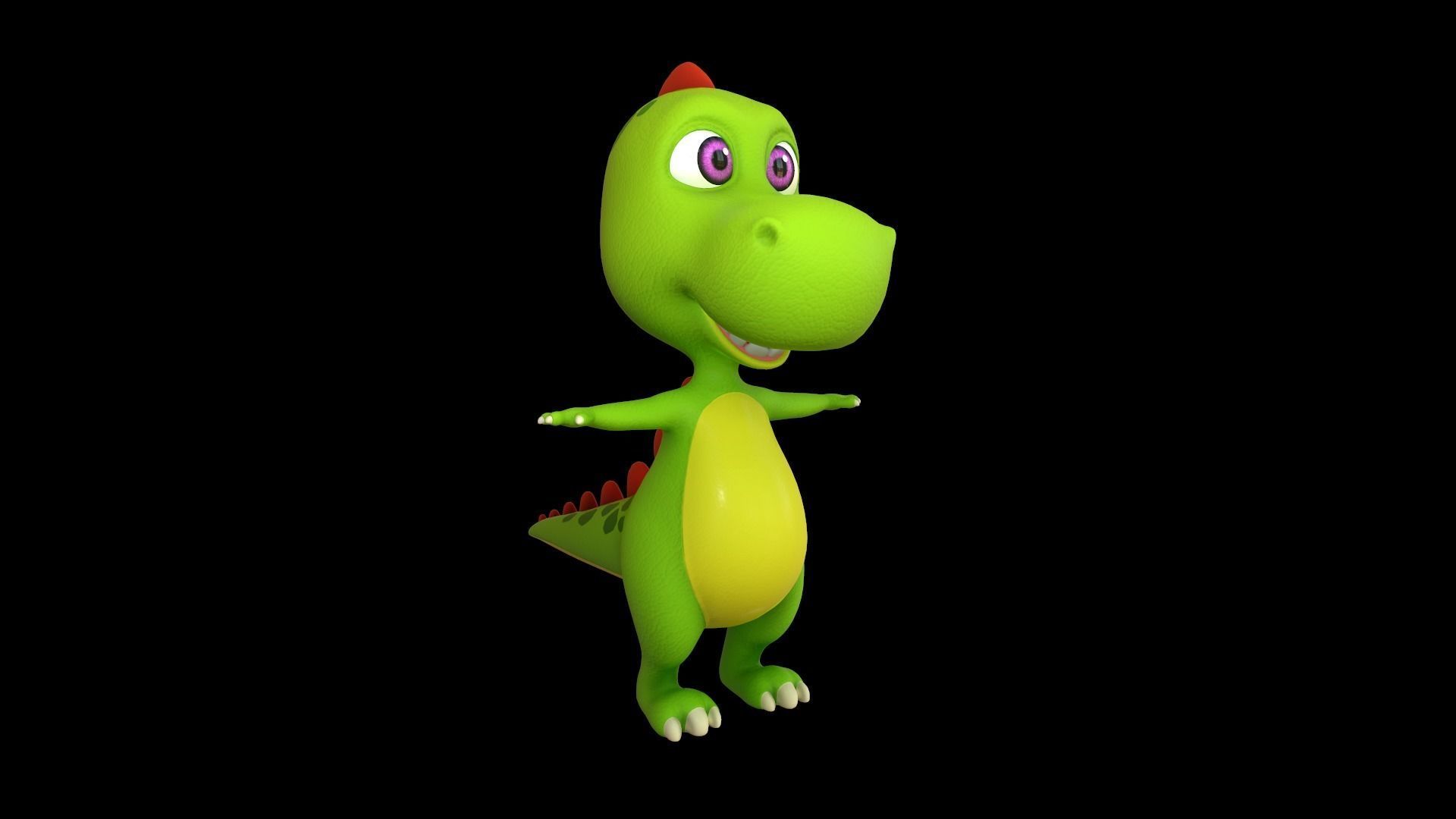 Asset - Cartoons - Animal - Dinosuar - Rig  3D model_8
