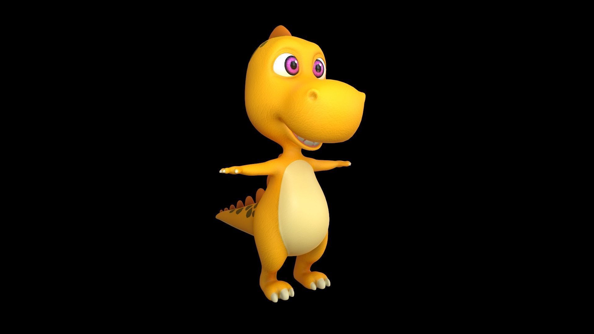 Asset - Cartoons - Animal - Dinosuar - Rig  3D model_3