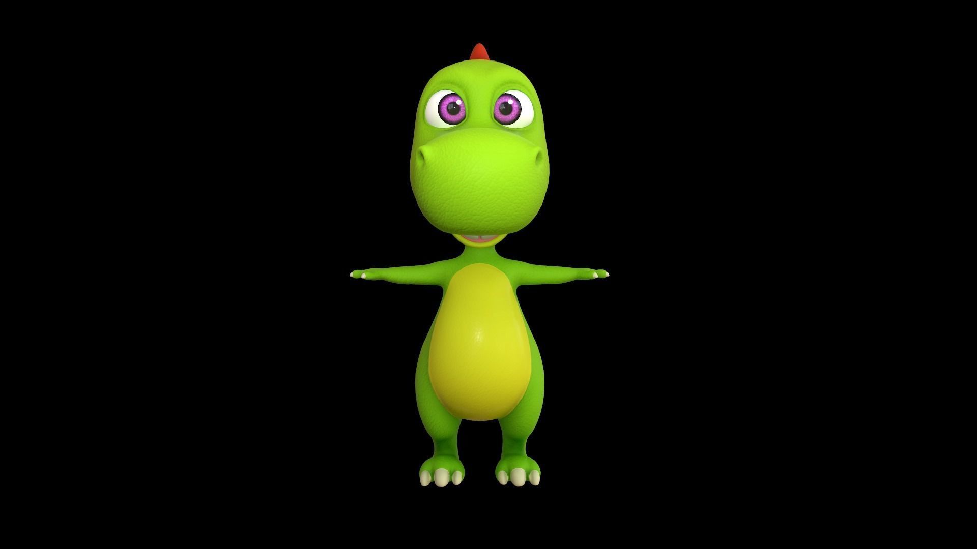 Asset - Cartoons - Animal - Dinosuar - Rig  3D model_7