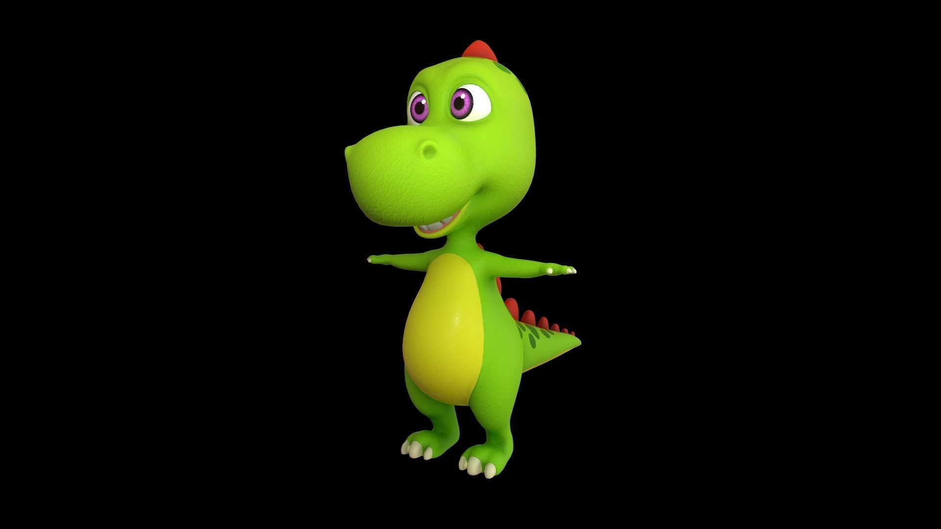 Asset - Cartoons - Animal - Dinosuar - Rig  3D model_11
